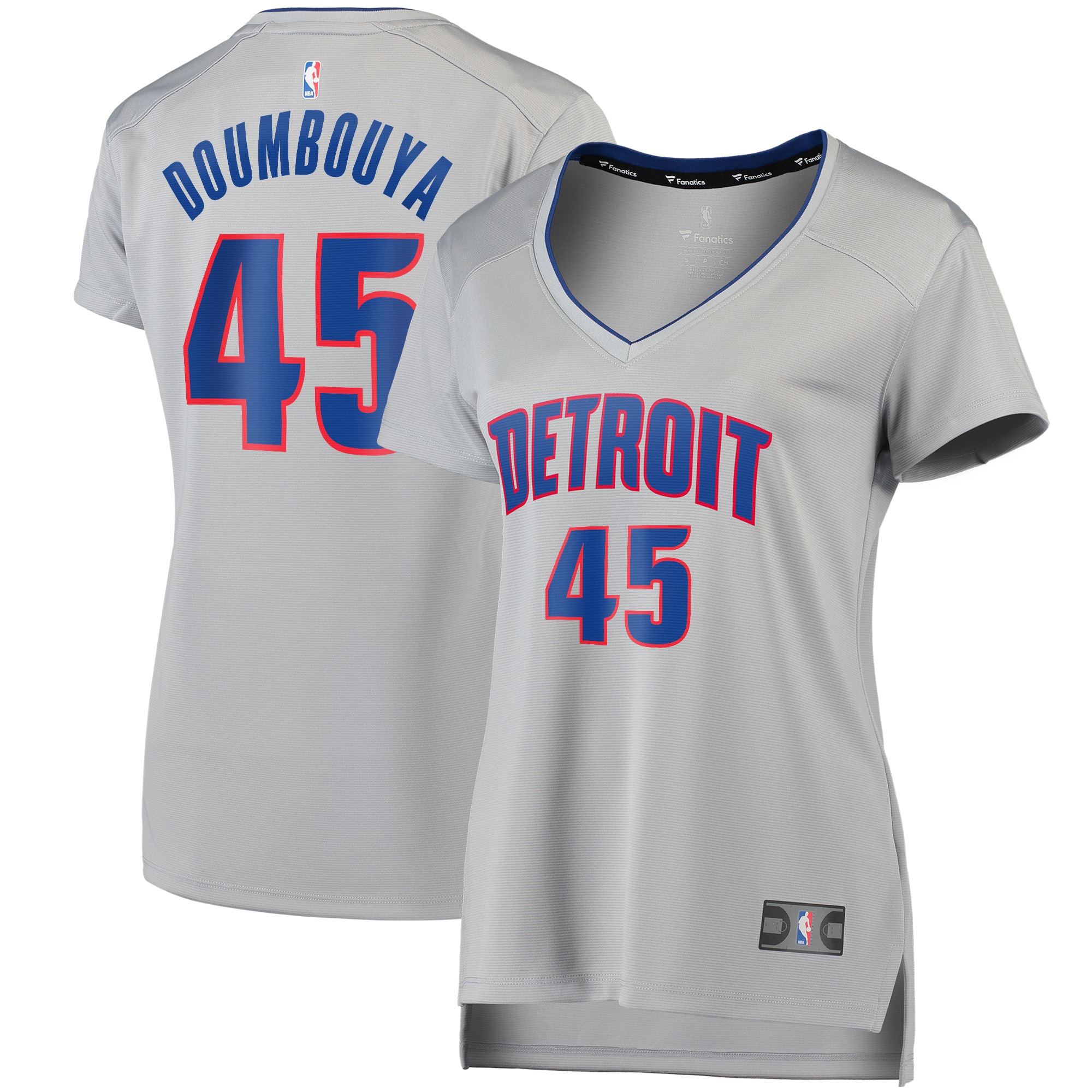 Sekou Doumbouya Detroit Pistons Fanatics Branded Women's Fast Break Replica Jersey Silver - Statement Edition