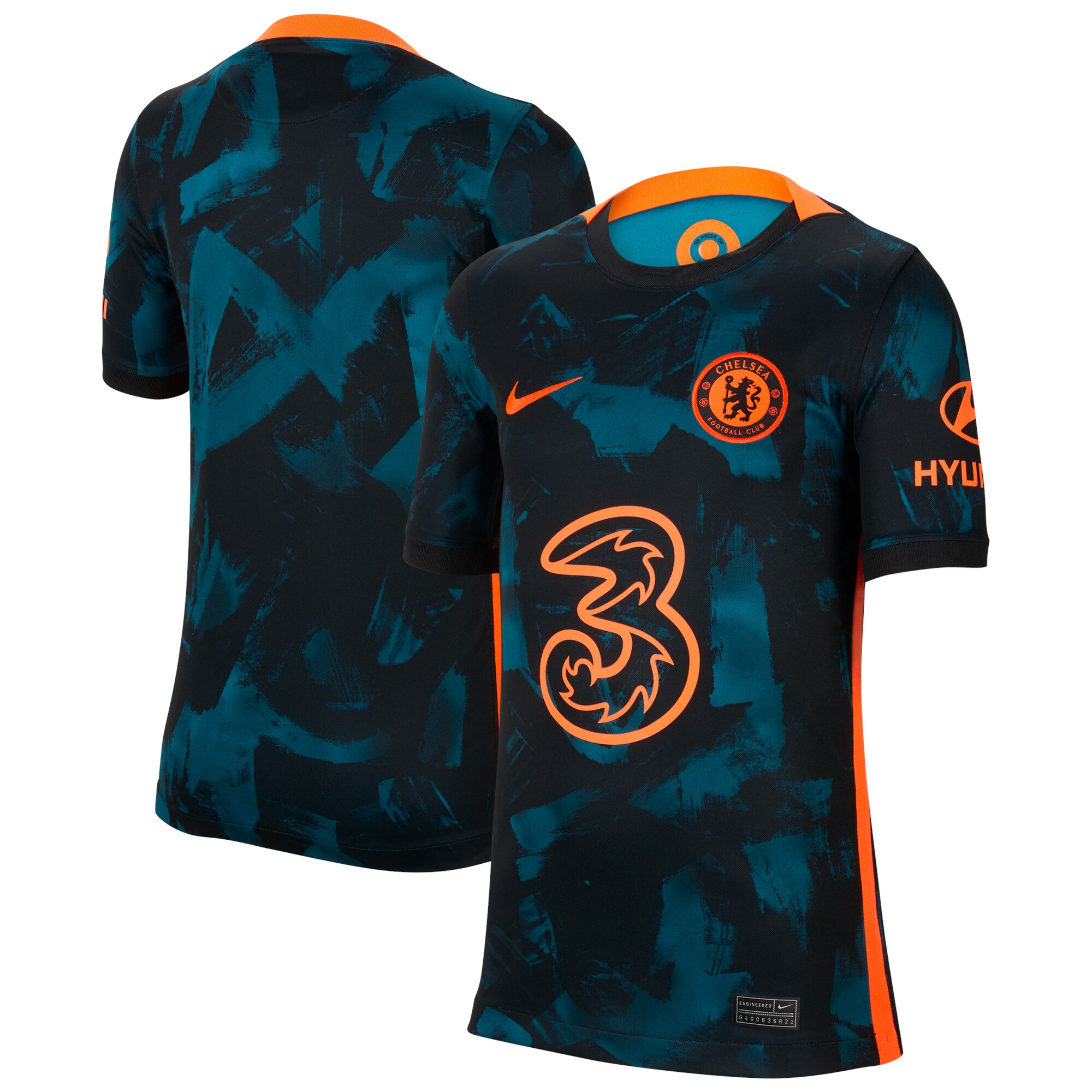Chelsea Nike Youth 2021/22 Third Breathe Stadium Replica Jersey - Blue