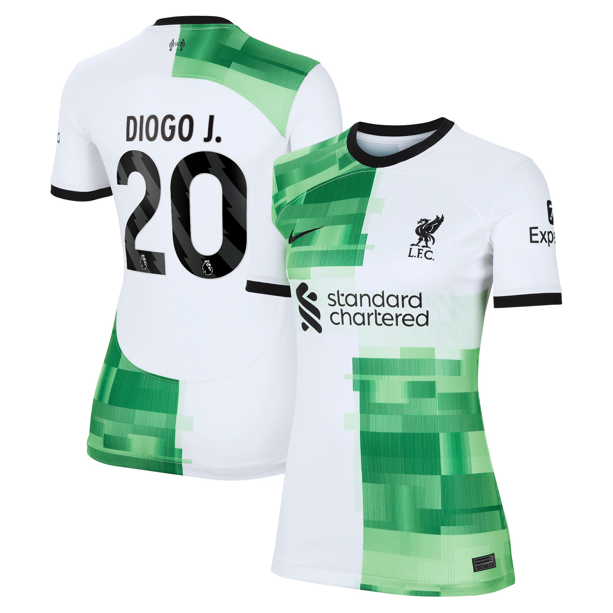 Diogo Jota Liverpool Nike Women's 2023/24 Away Replica Player Jersey - White