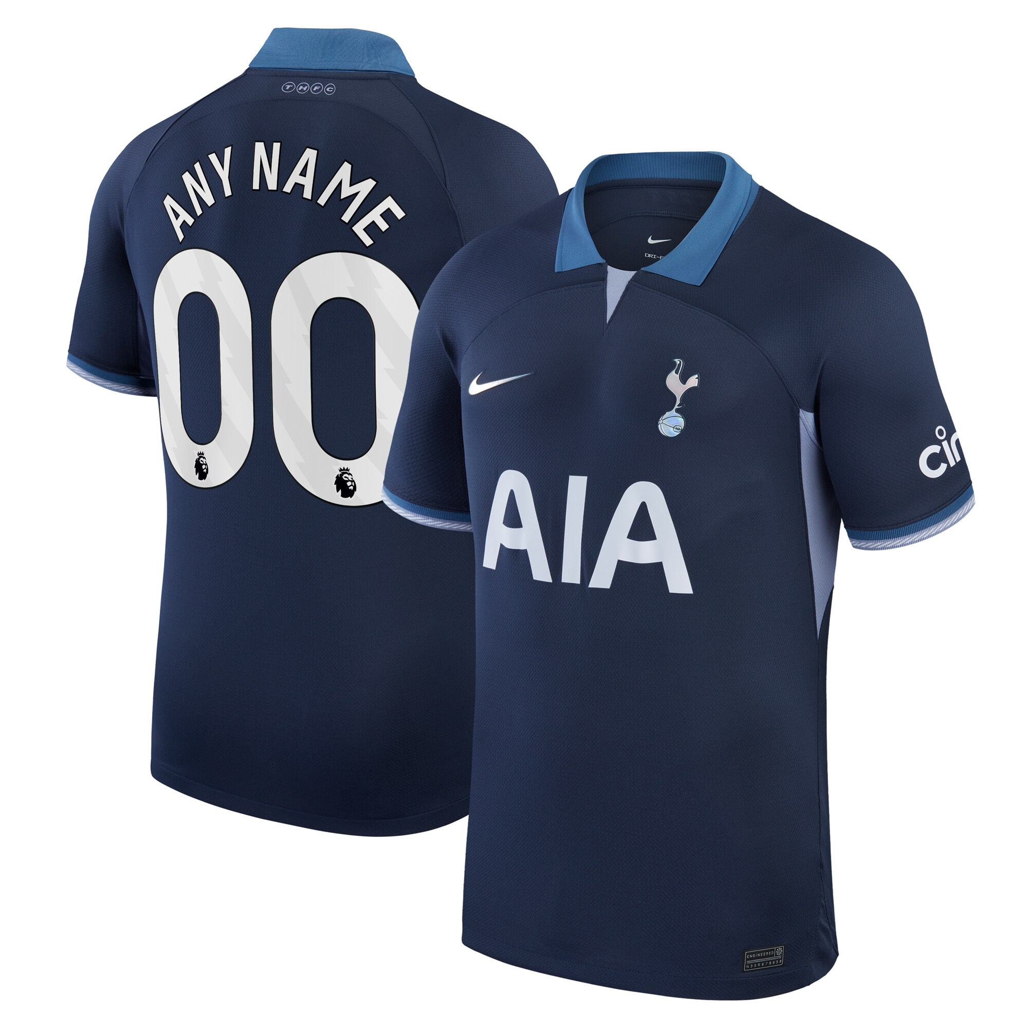 Tottenham Hotspur Nike 2023/24 Away Stadium Replica Custom Jersey - Navy