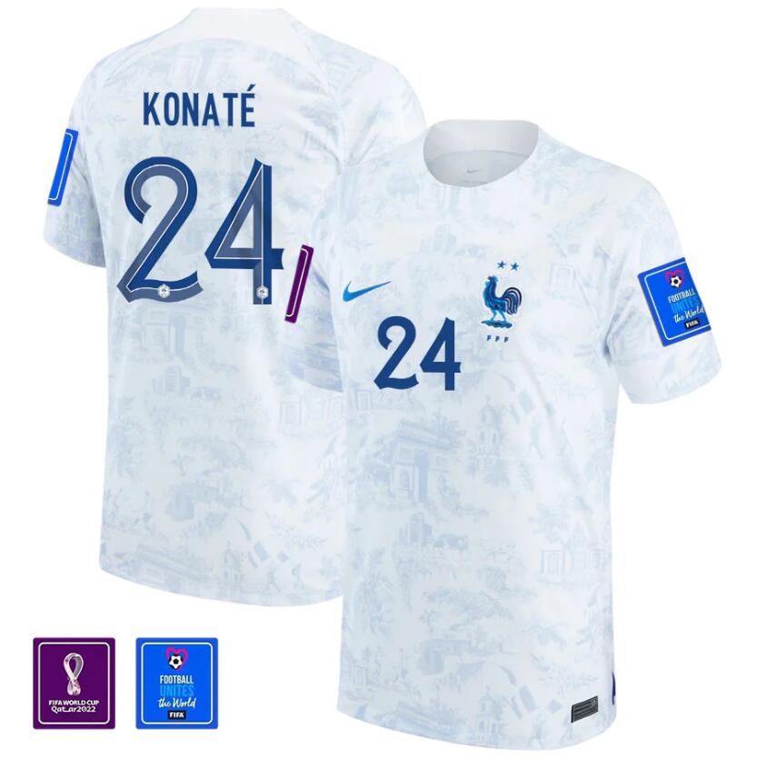 France Ibrahima Konate Away Jersey 2022 World Cup Kit