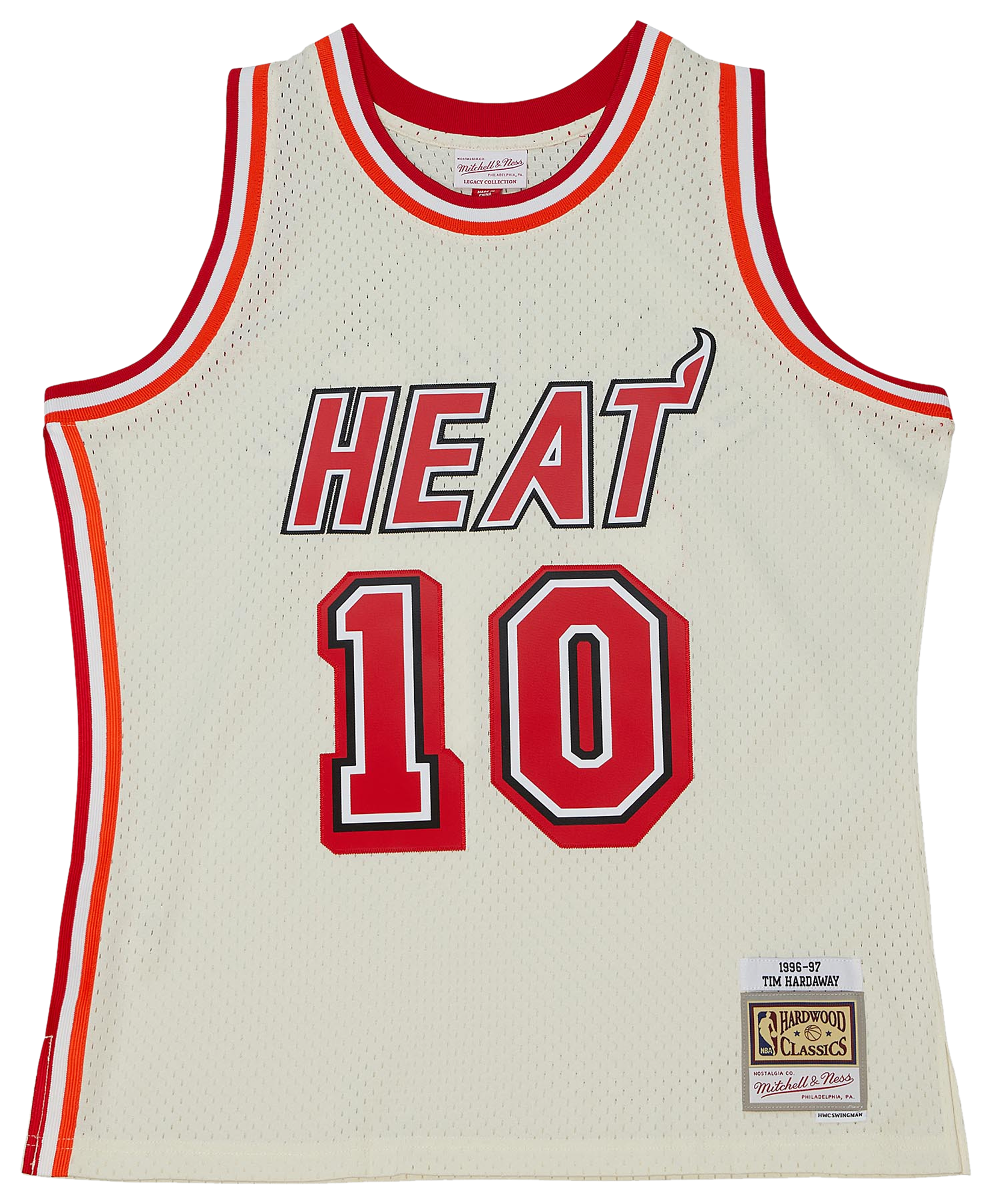 Men's Hardaway Tim Mitchell & Ness Heat Cream Jersey - Off-White