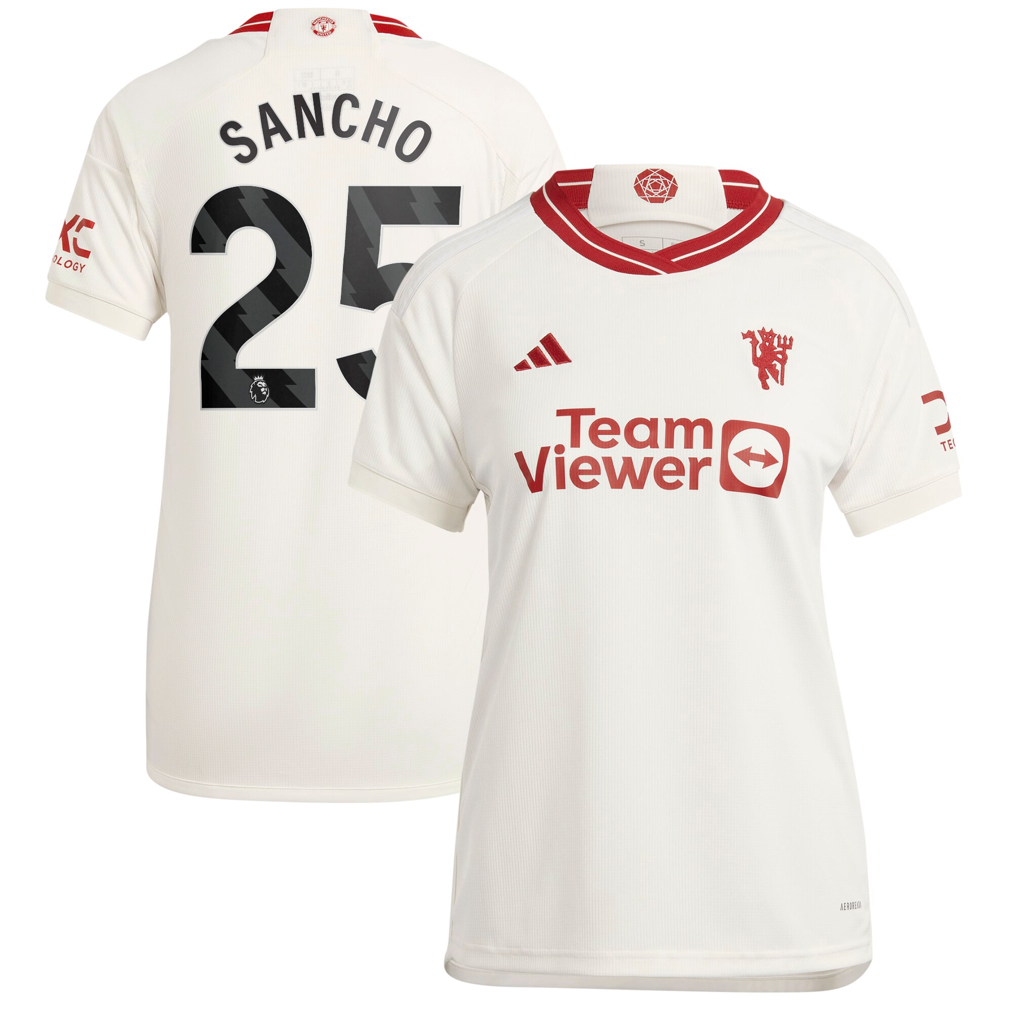 Jadon Sancho Manchester United adidas 2023/24 Third Replica Player Jersey - White