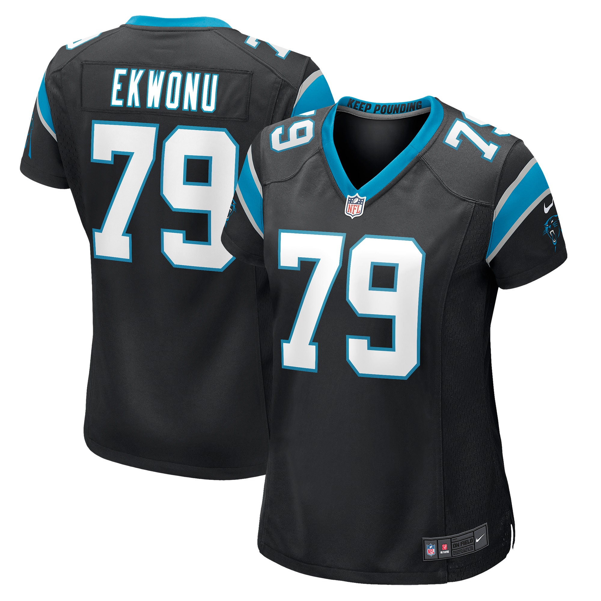 Ikem Ekwonu Carolina Panthers Nike Women's Player Game Jersey - Black