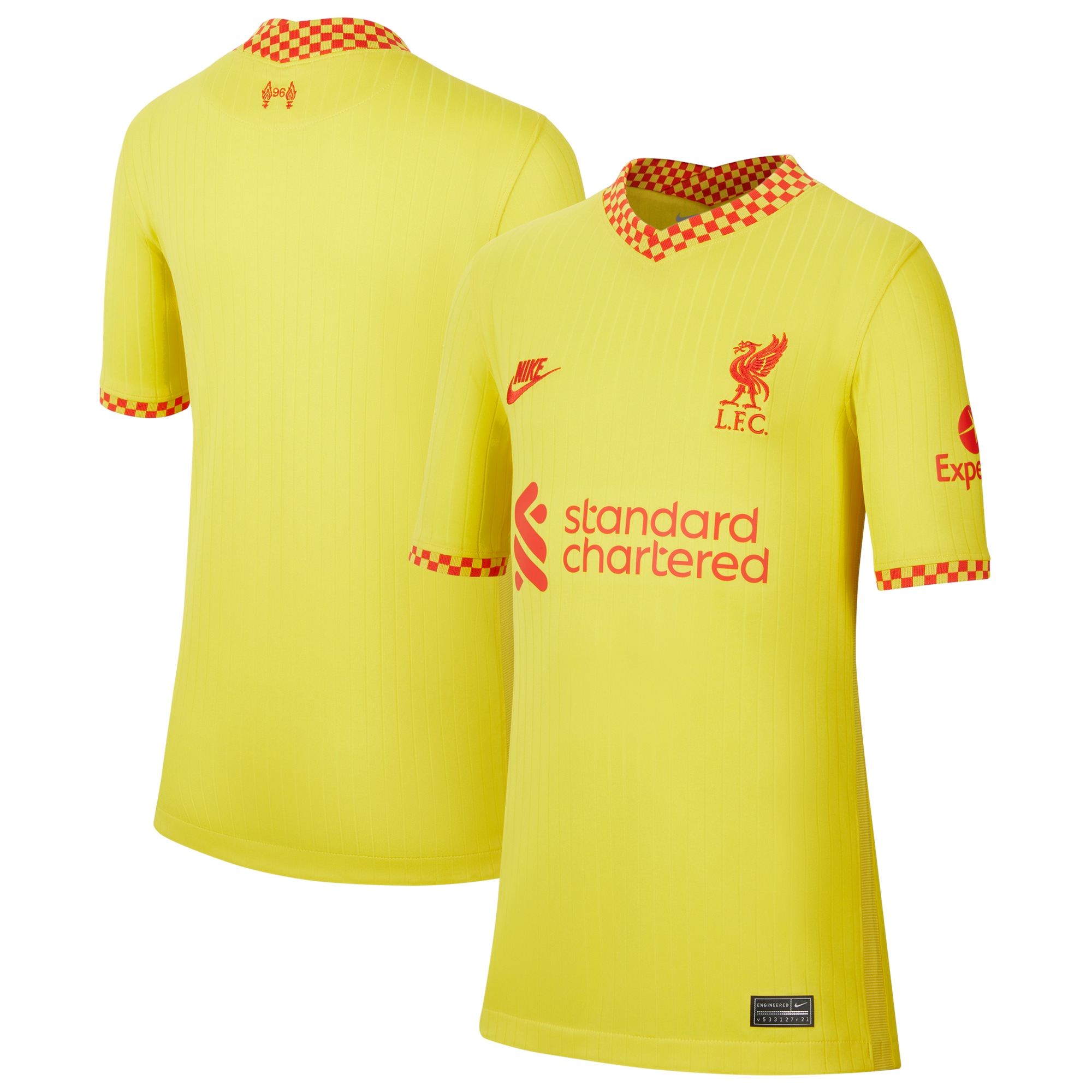 Liverpool Nike Youth 2021/22 Third Breathe Stadium Jersey - Yellow