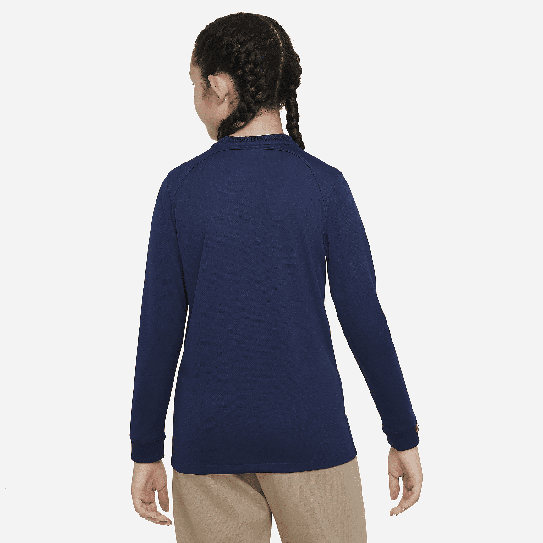 FFF 2022/23 Stadium Home Big Kids' Nike Dri-FIT Long-Sleeve Soccer Jersey - Midnight Navy/Midnight Navy/Midnight Navy/Metallic Gold