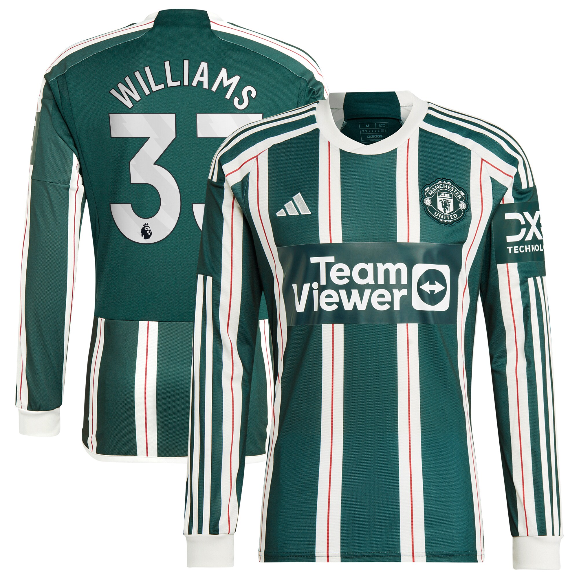 Brandon Williams Manchester United adidas 2023/24 Away Long Sleeve Replica Player Jersey - Green