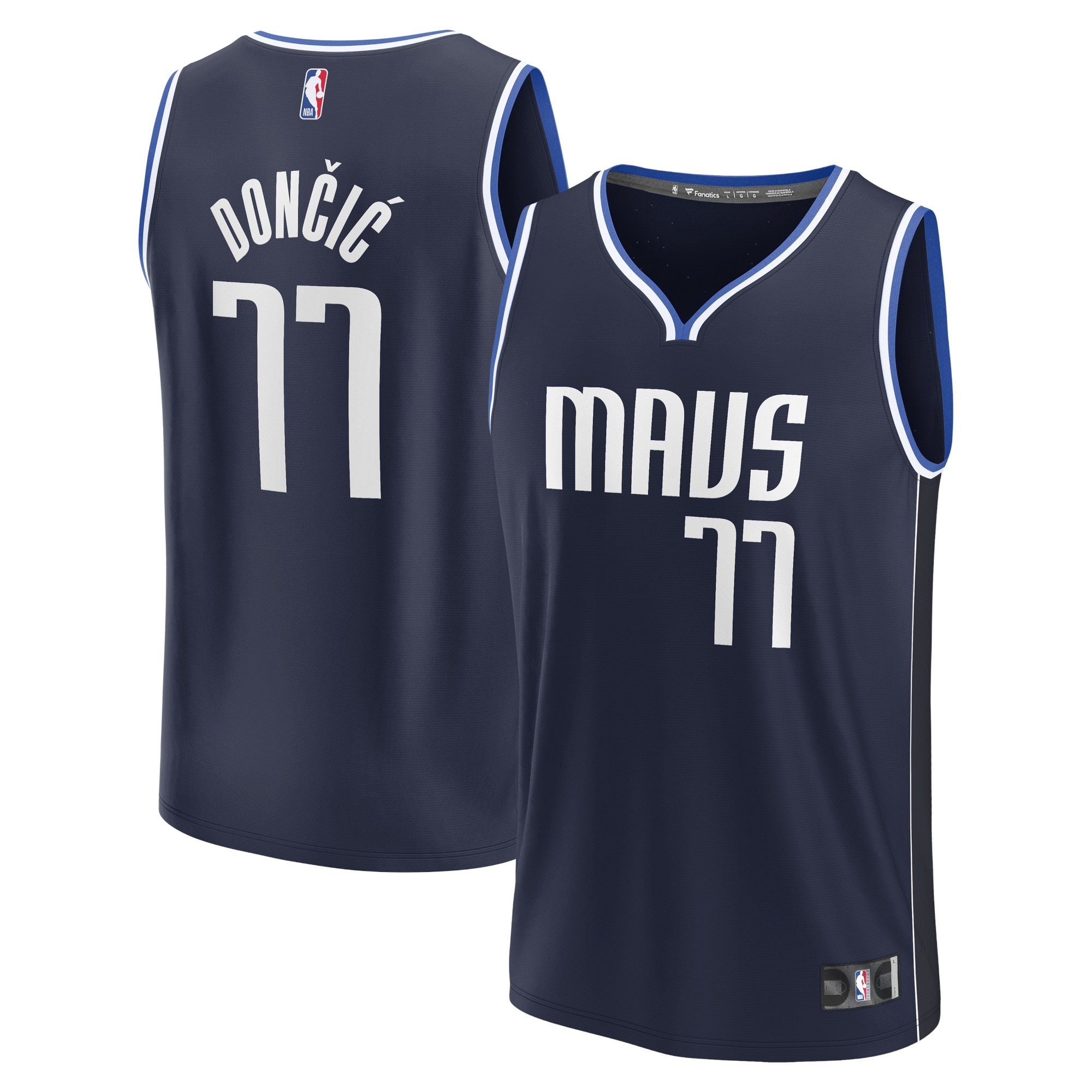 Luka Doncic Dallas Mavericks Fanatics Branded Fast Break Replica Player Jersey - Statement Edition - Navy