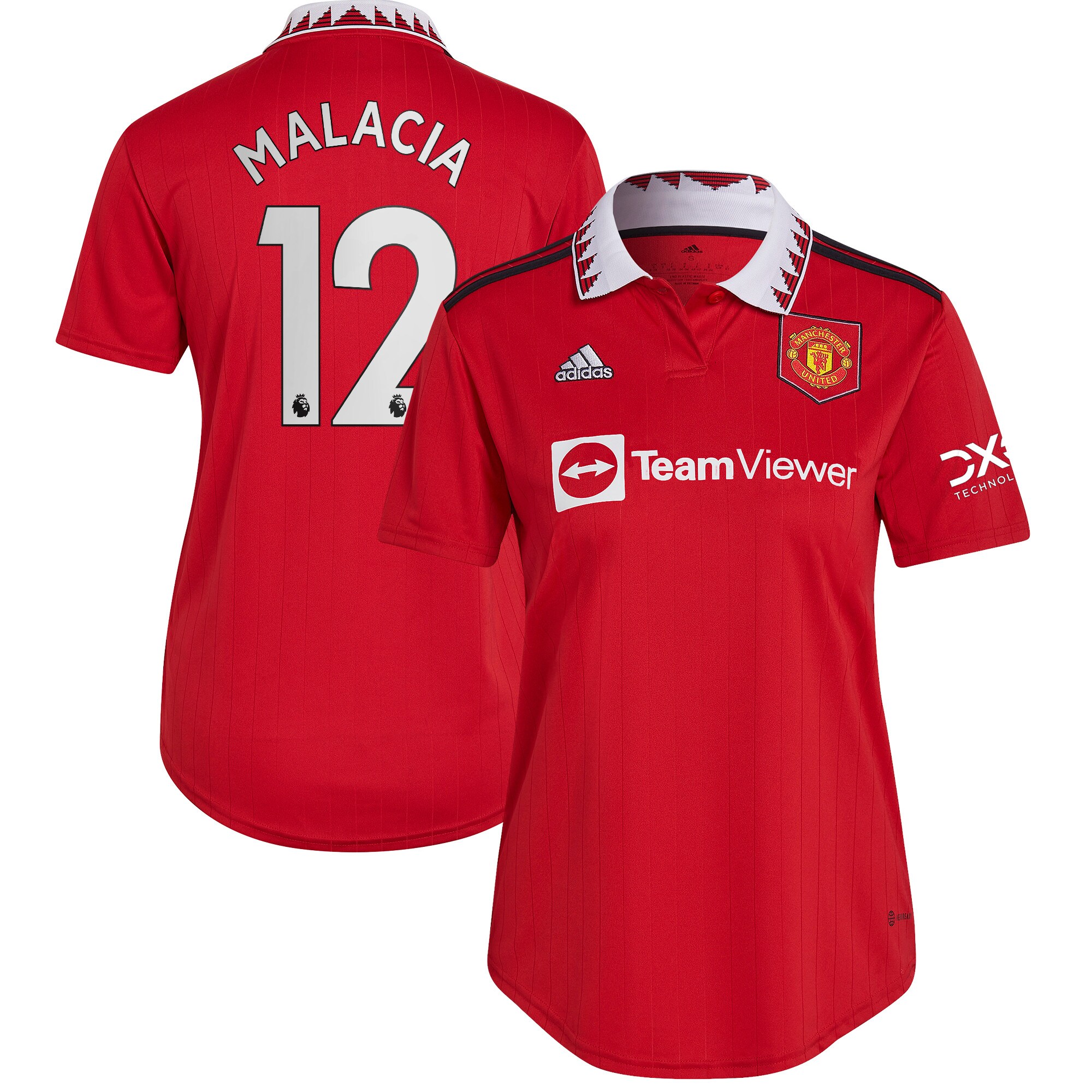 Tyrell Malacia Manchester United adidas Women's 2022/23 Home Replica Player Jersey - Red