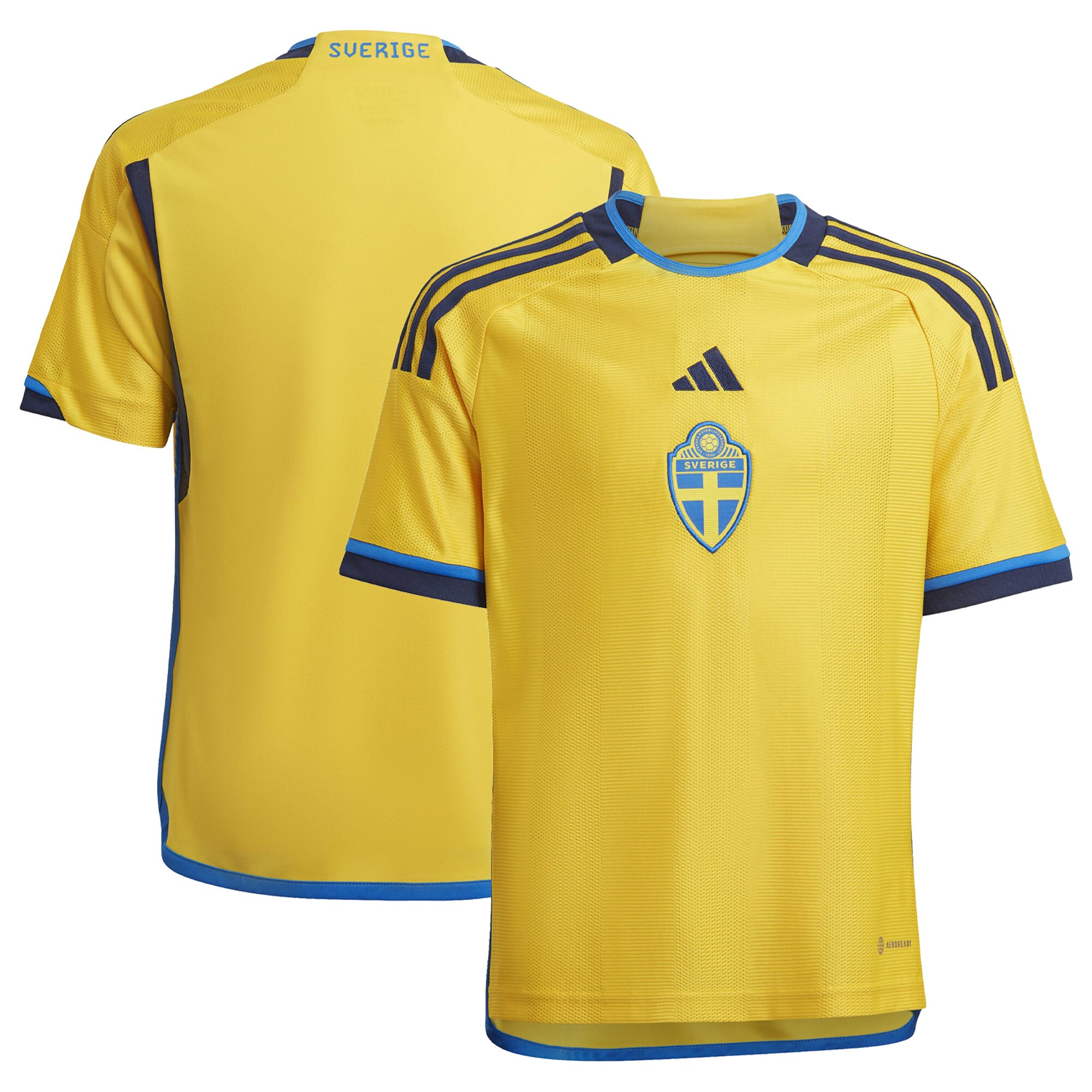 Sweden National Team adidas Youth 2022/23 AEROREADY Home Replica Jersey - Yellow