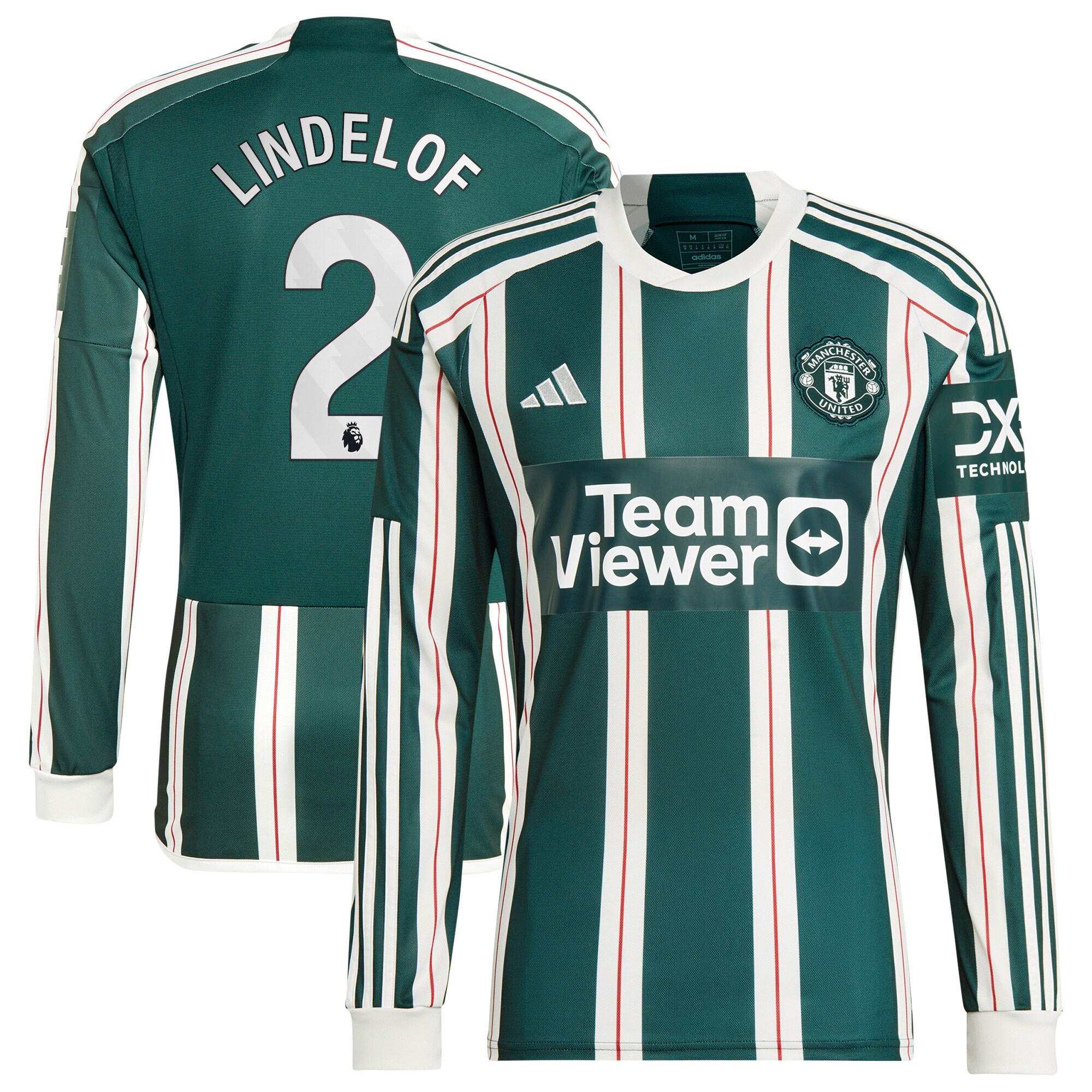 Victor Lindelof Manchester United adidas 2023/24 Away Long Sleeve Replica Player Jersey - Green