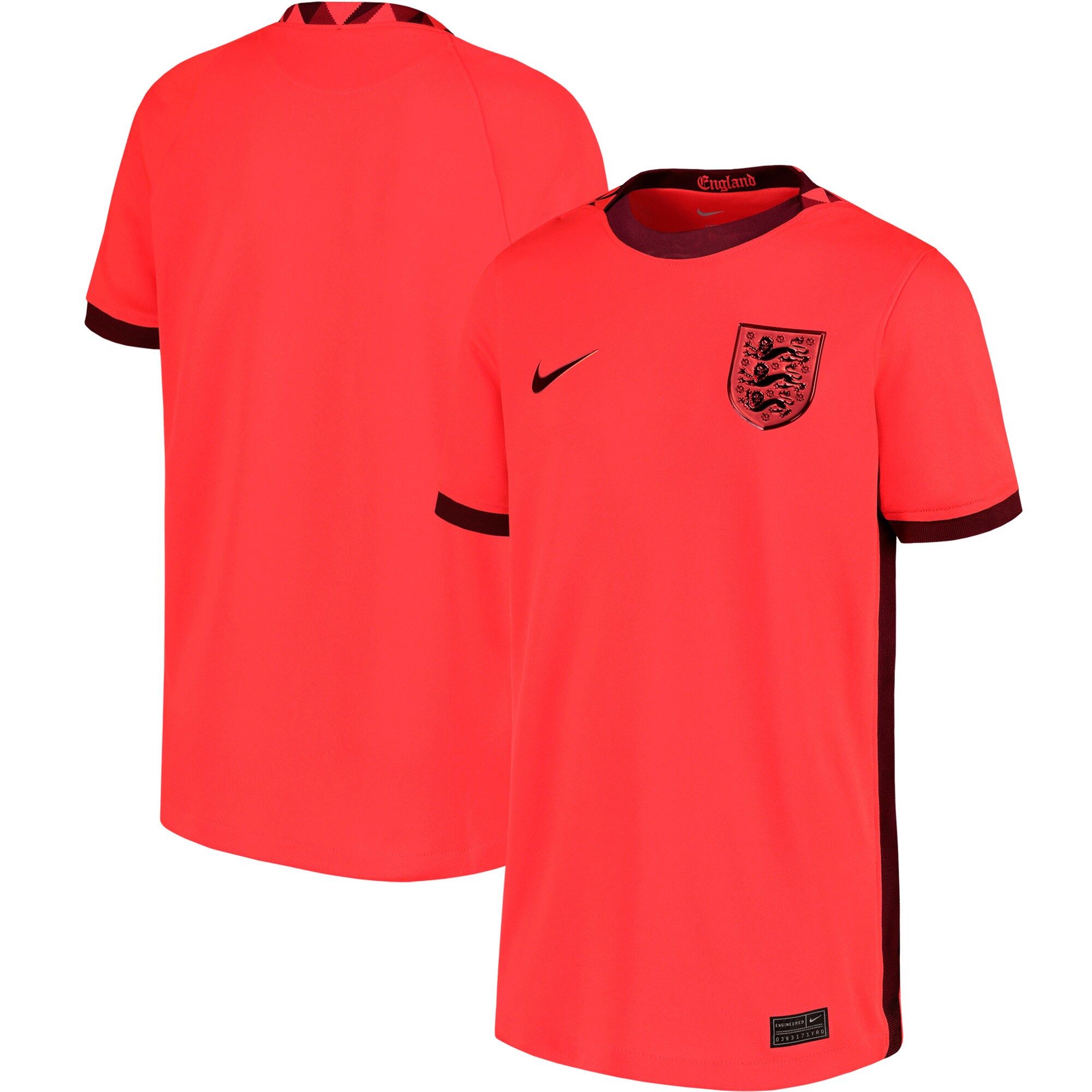 England Women's National Team Nike Youth 2022/23 Away Replica Blank Jersey - Red