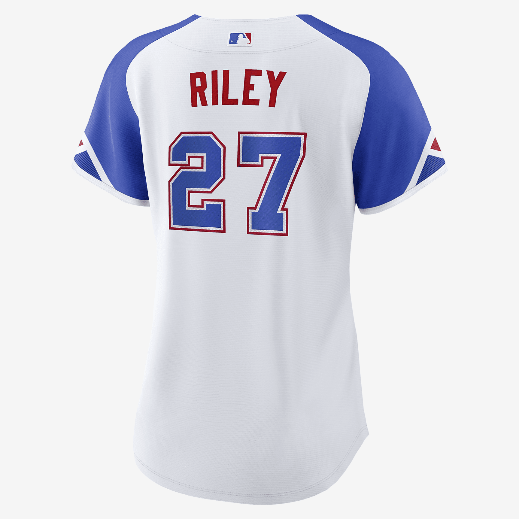MLB Atlanta Braves City Connect (Austin Riley) Women's Replica Baseball Jersey - White/Royal Blue