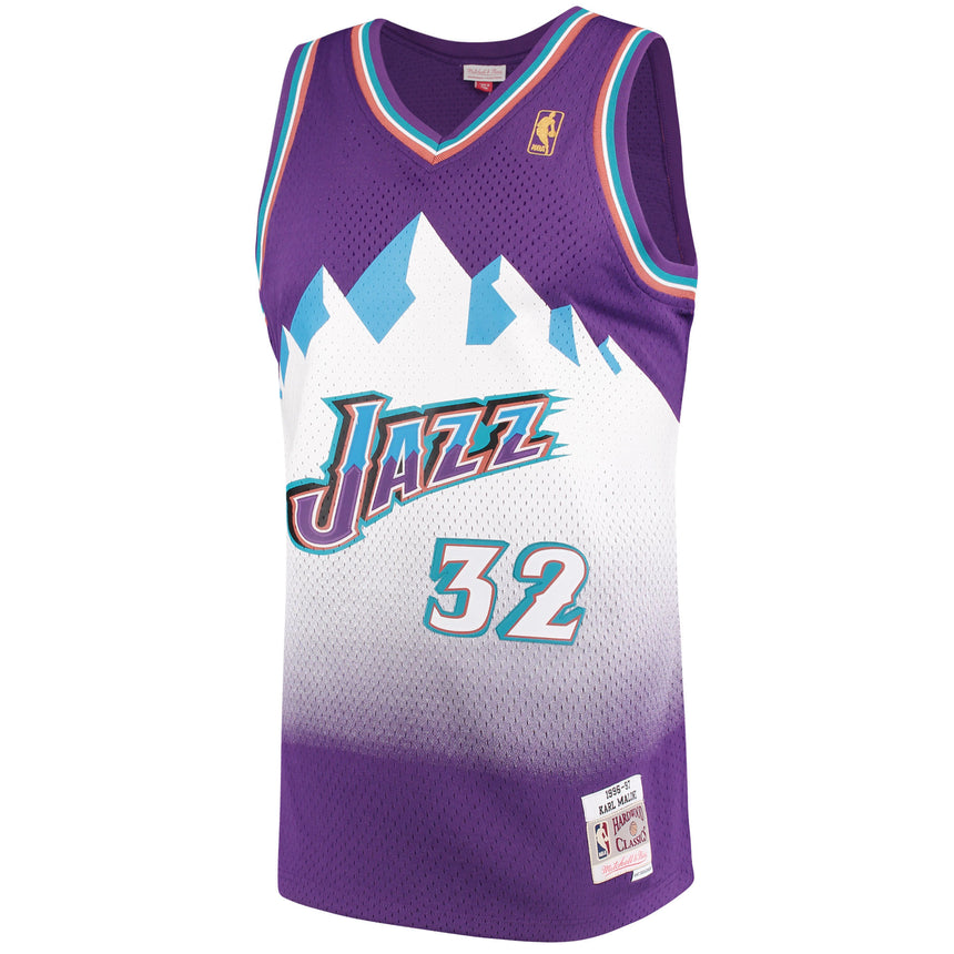 Men's Karl Malone Utah Jazz Mitchell & Ness 1996-97 Hardwood Classics Swingman Jersey