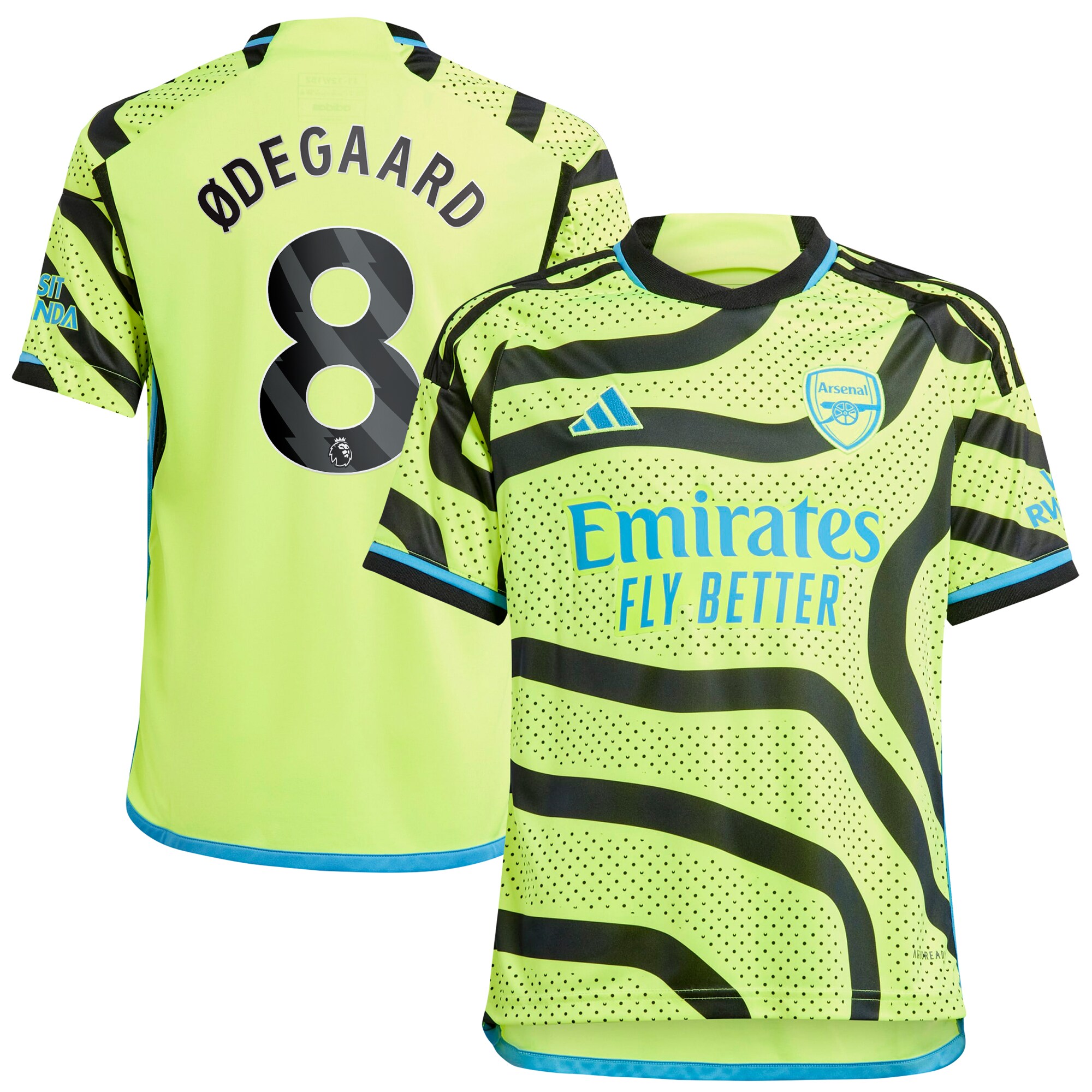 Martin Odegaard Arsenal adidas Youth 2023/24 Away Replica Player Jersey - Yellow