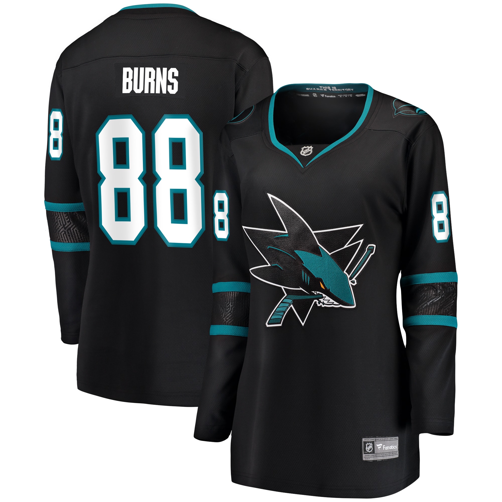 Brent Burns San Jose Sharks Fanatics Branded Women's Alternate Breakaway Player Jersey - Black