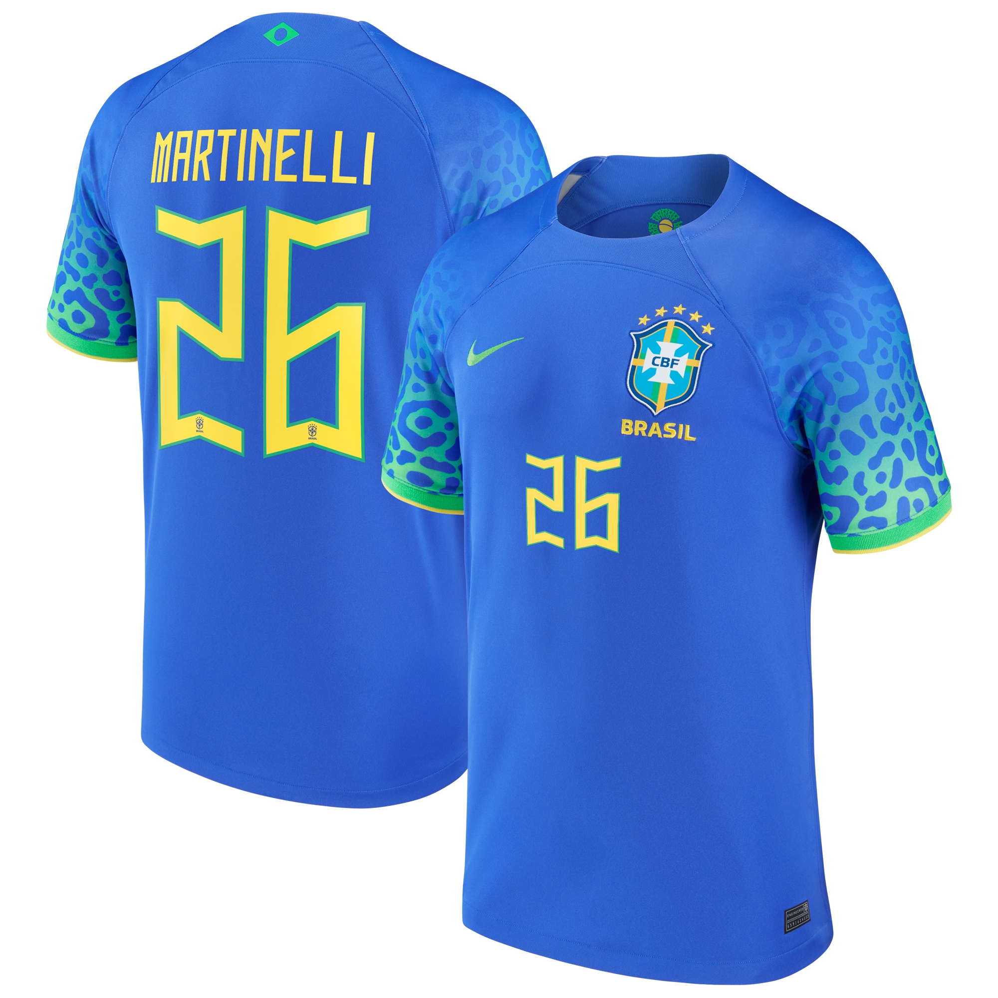 Gabriel Martinelli Brazil National Team Nike 2022/23 Replica Away Jersey - Blue
