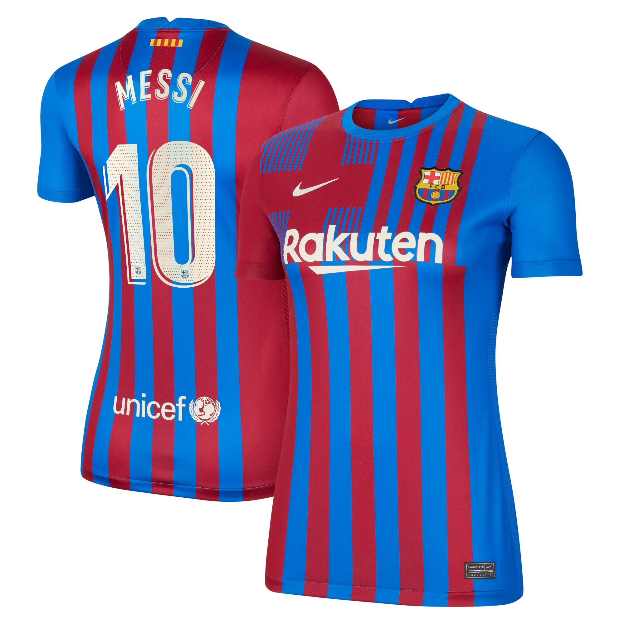 Lionel Messi Barcelona Nike Women's 2021/22 Home Replica Player Jersey - Blue