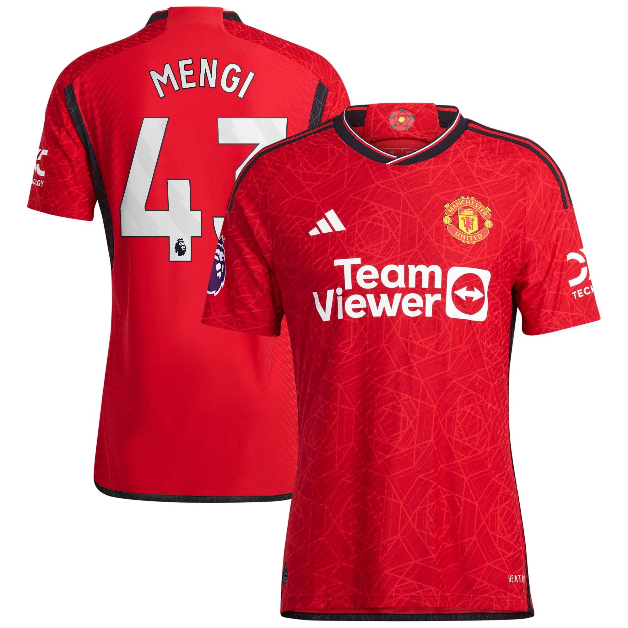Teden Mengi Manchester United adidas 2023/24 Home Authentic Player Jersey - Red