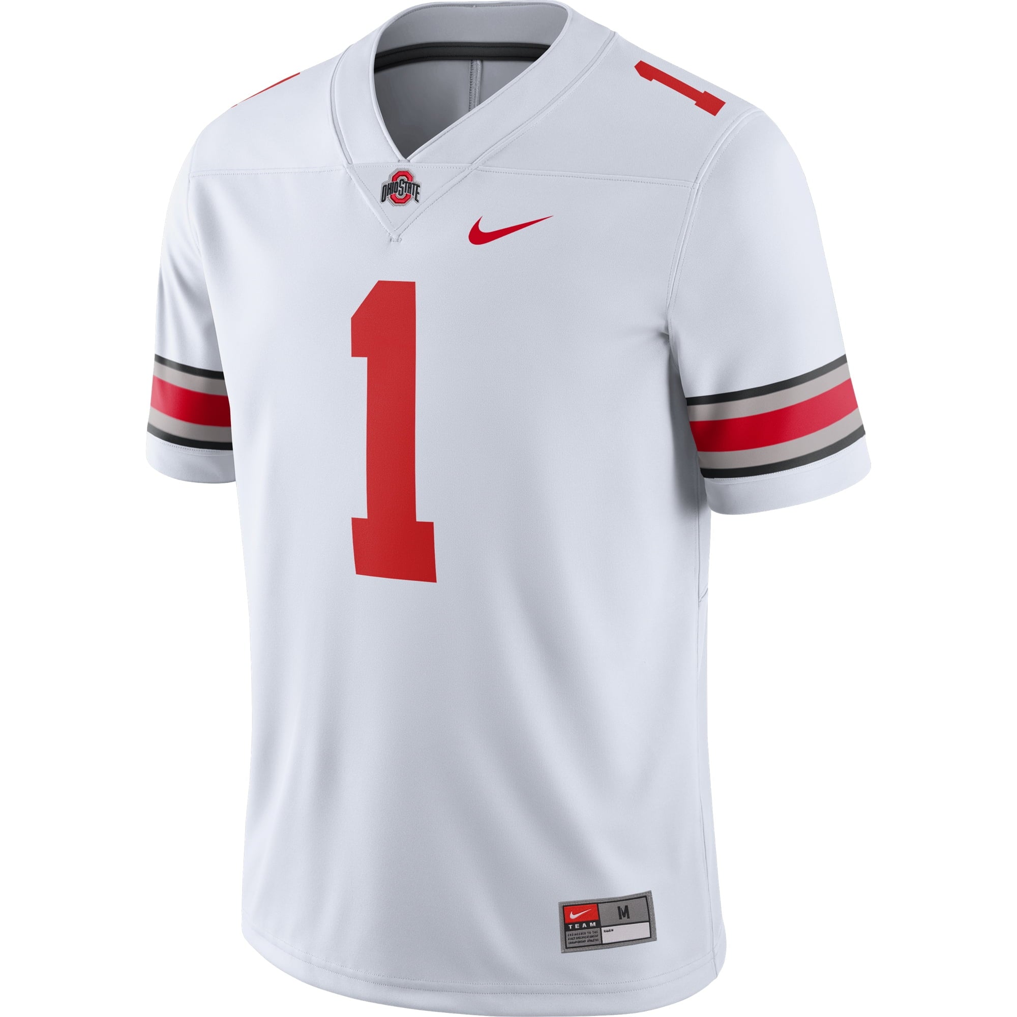 Nike Men's Ohio State Buckeyes #1 Dri-FIT Game Football White Jersey