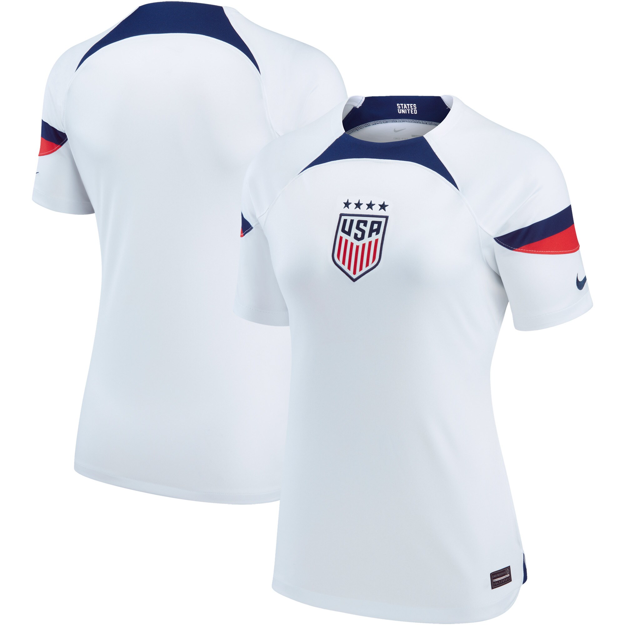 USWNT Nike Women's 2022/23 Home Breathe Stadium Replica Blank Jersey - White