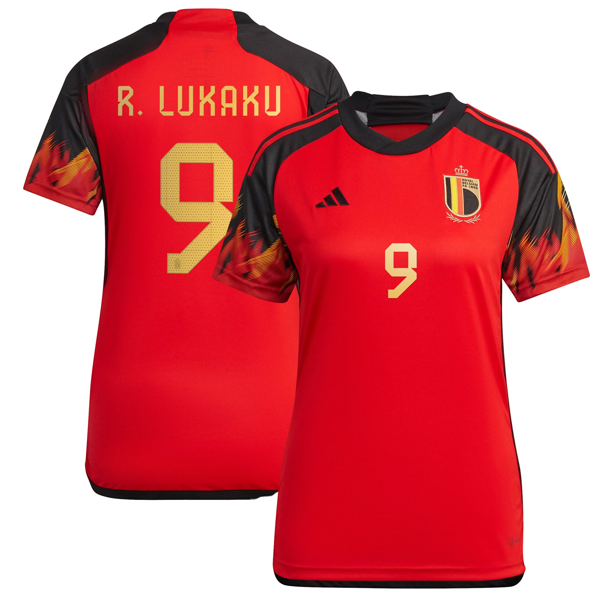 Romelu Lukaku Belgium National Team adidas Women's 2022/23 Home Replica Jersey - Red