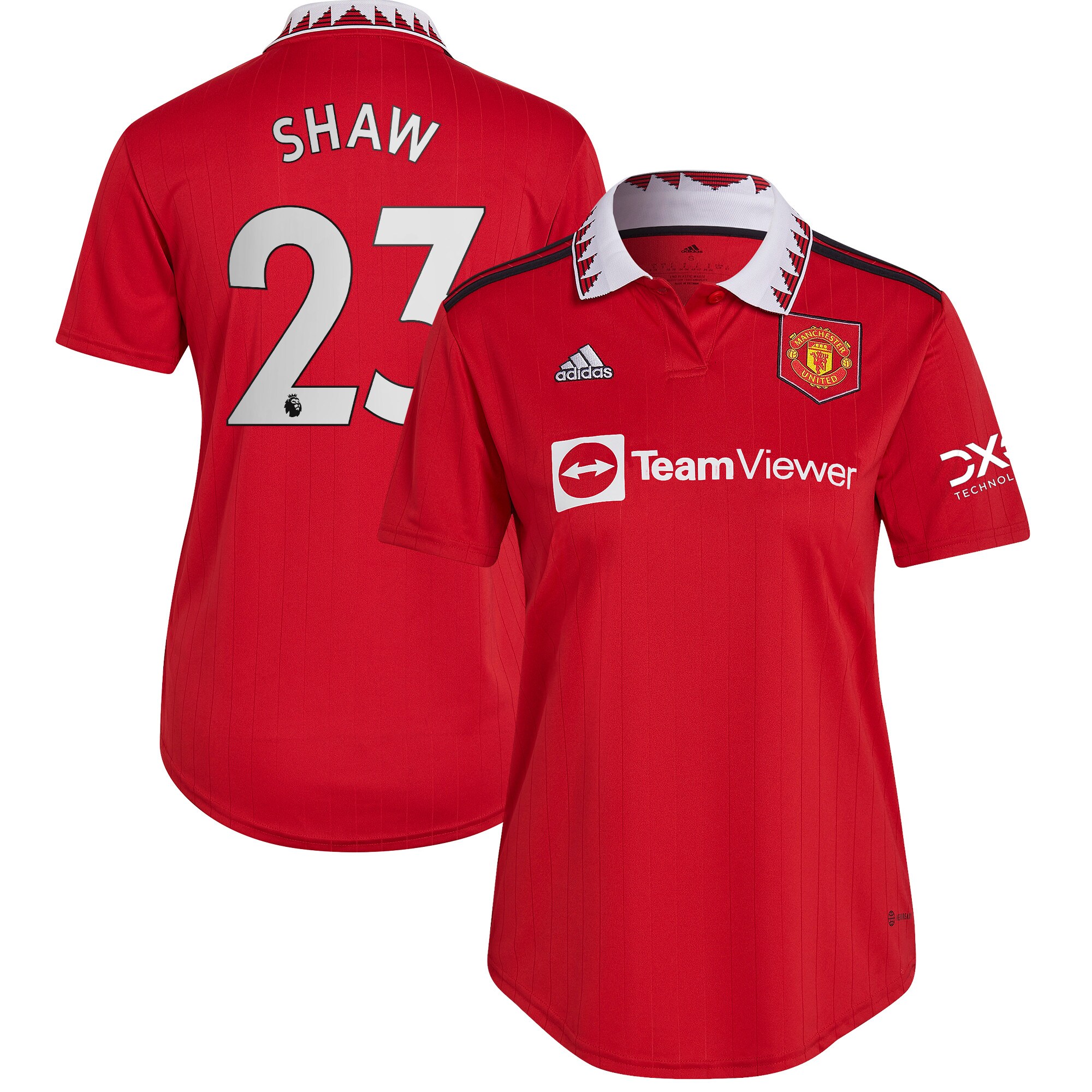 Luke Shaw Manchester United adidas Women's 2022/23 Home Replica Player Jersey - Red