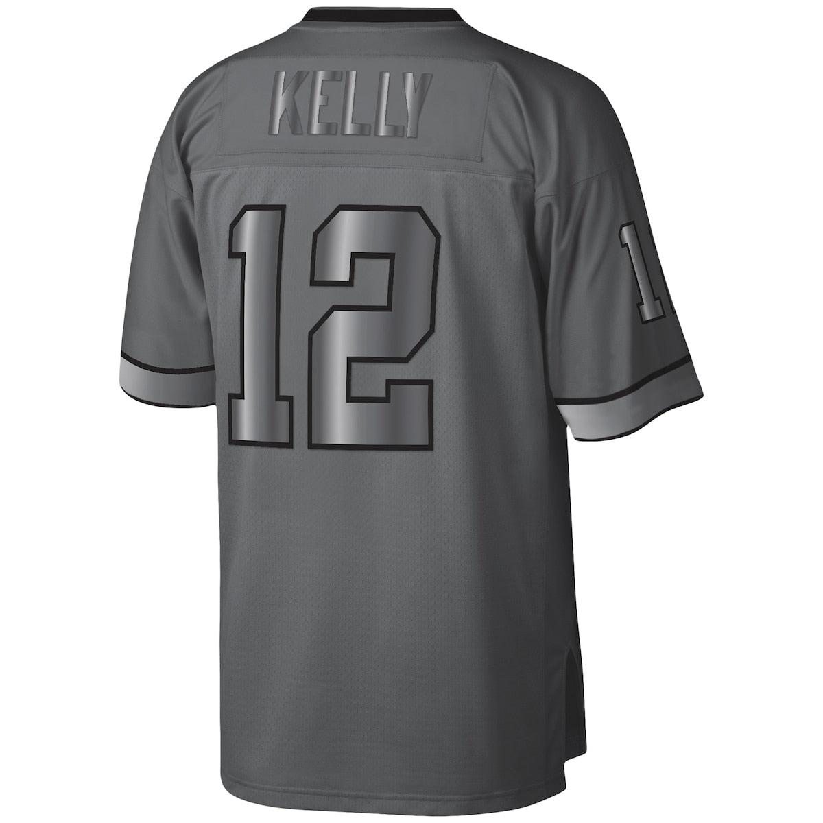 Men's Jim Kelly Mitchell & Ness Bills 1990 Retired Metal Legacy Jersey - Grey