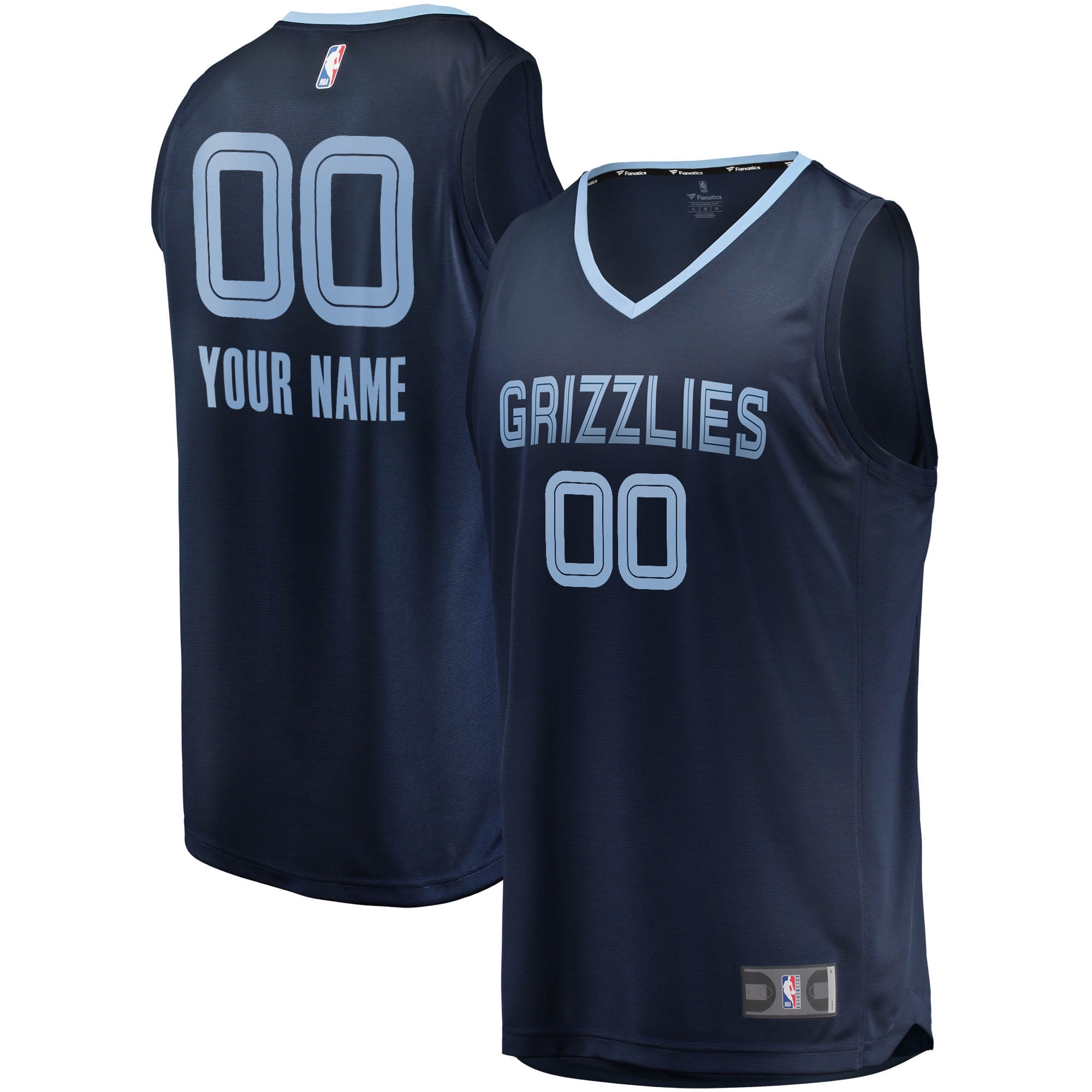 Memphis Grizzlies Fanatics Branded Youth 2018/19 Fast Break Custom Replica Jersey Navy - Icon Edition