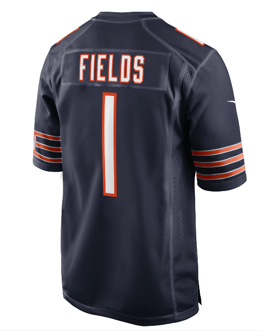 Men's Chicago Bears Justin Fields Navy Replica Game Jersey