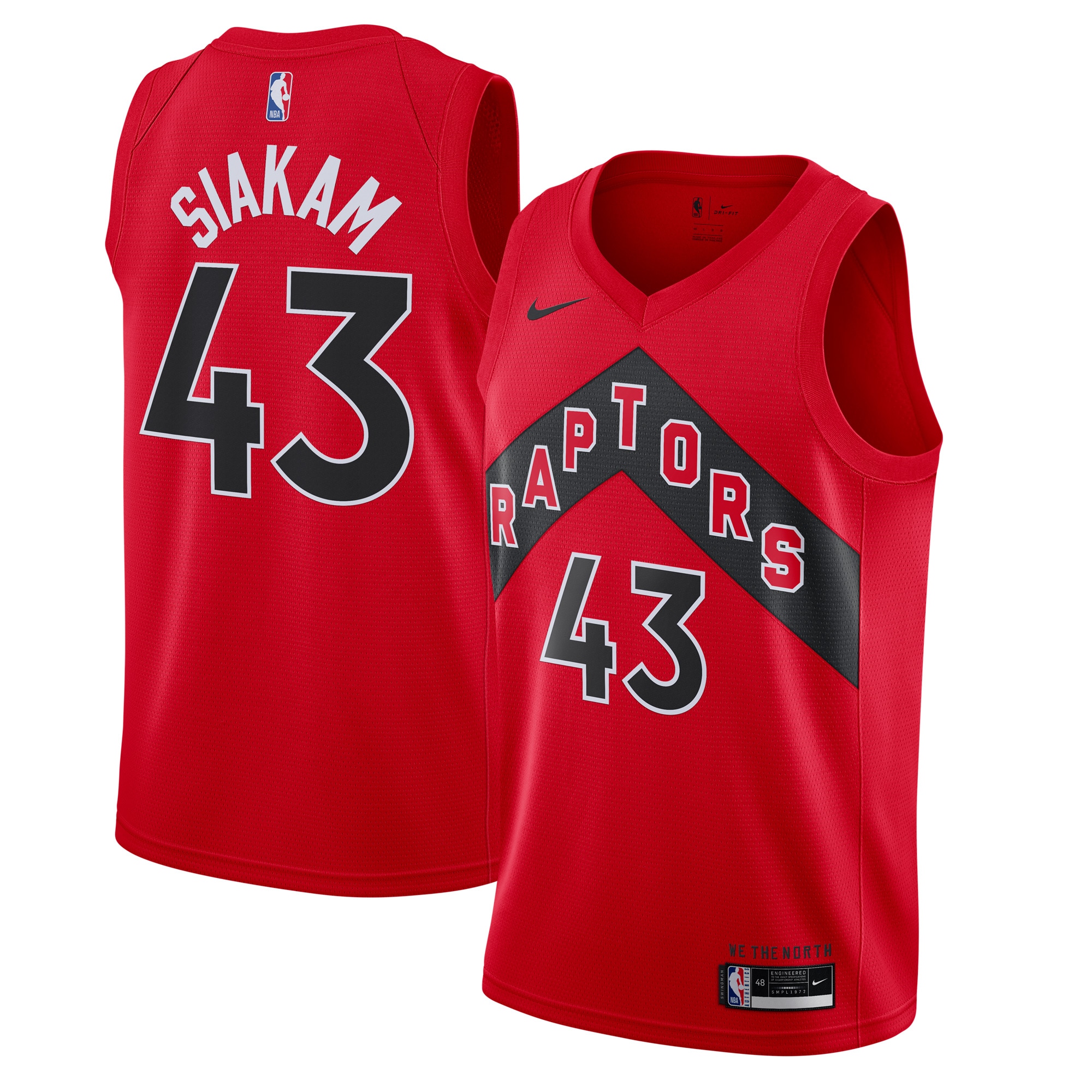 Pascal Siakam Toronto Raptors Nike 2020/21 Icon Swingman Jersey - Red