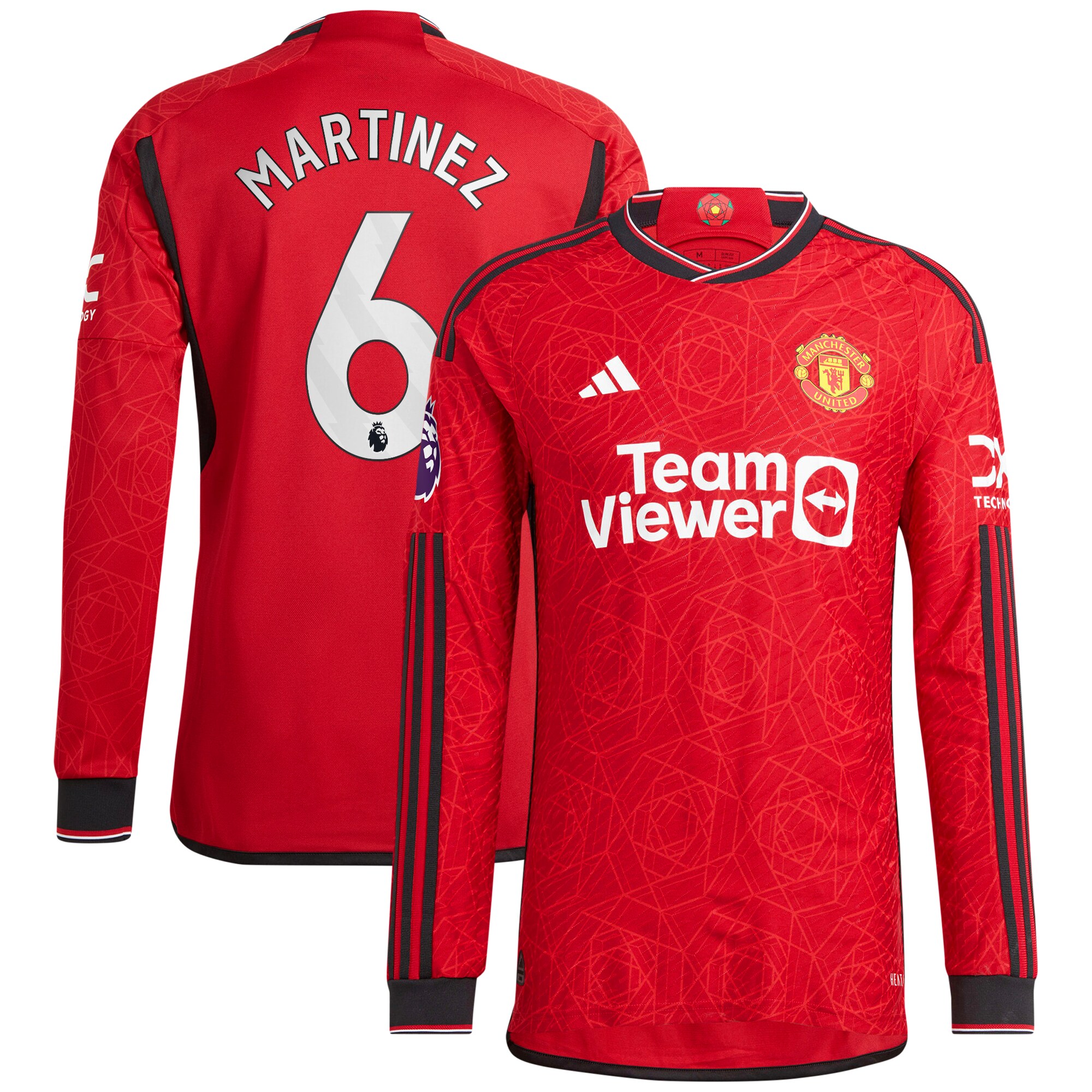 Lisandro Martínez Manchester United adidas 2023/24 Home Authentic Long Sleeve Player Jersey - Red