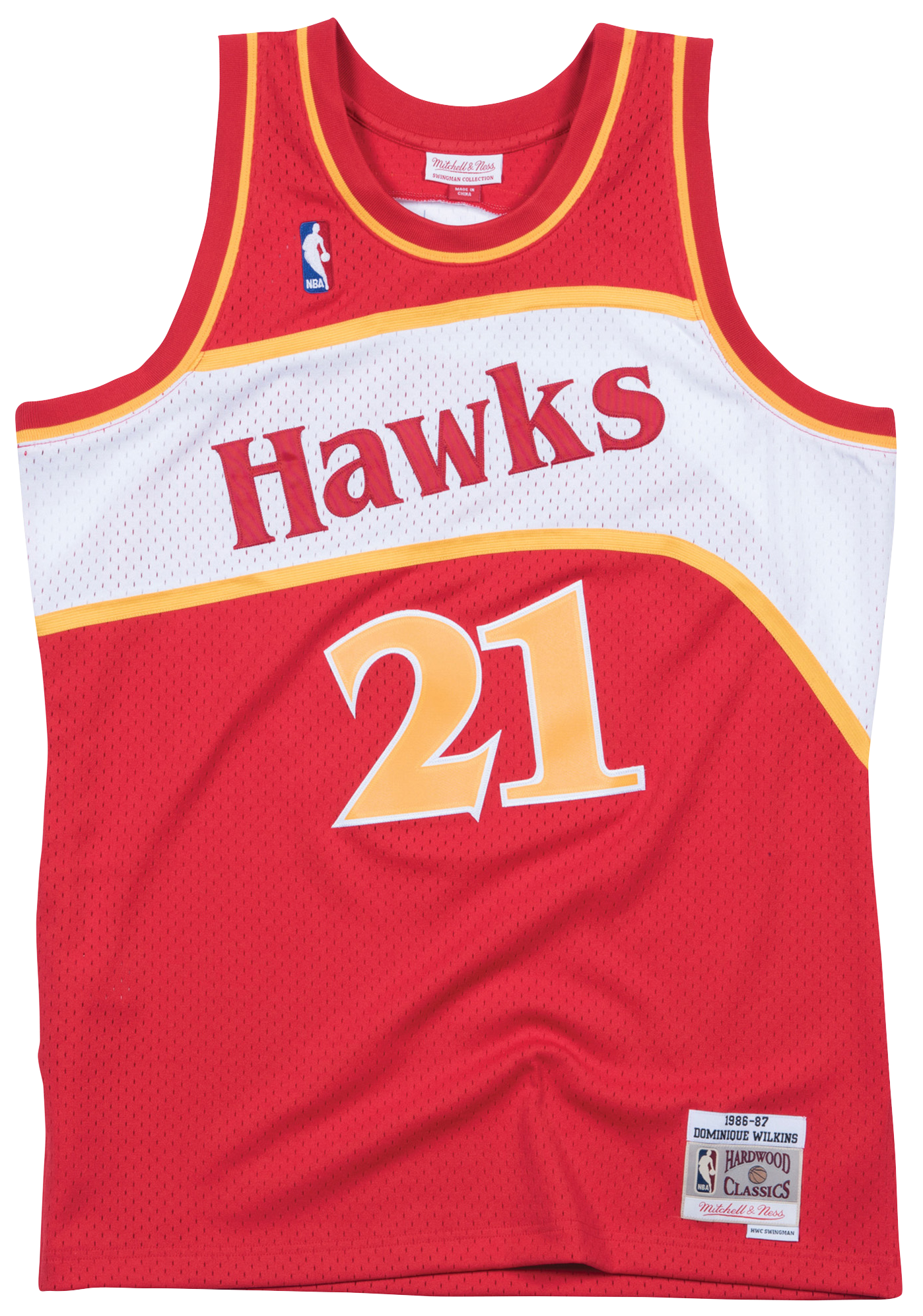 Men's Wilkins Dominique Mitchell & Ness Hawks Swingman Jersey - Red