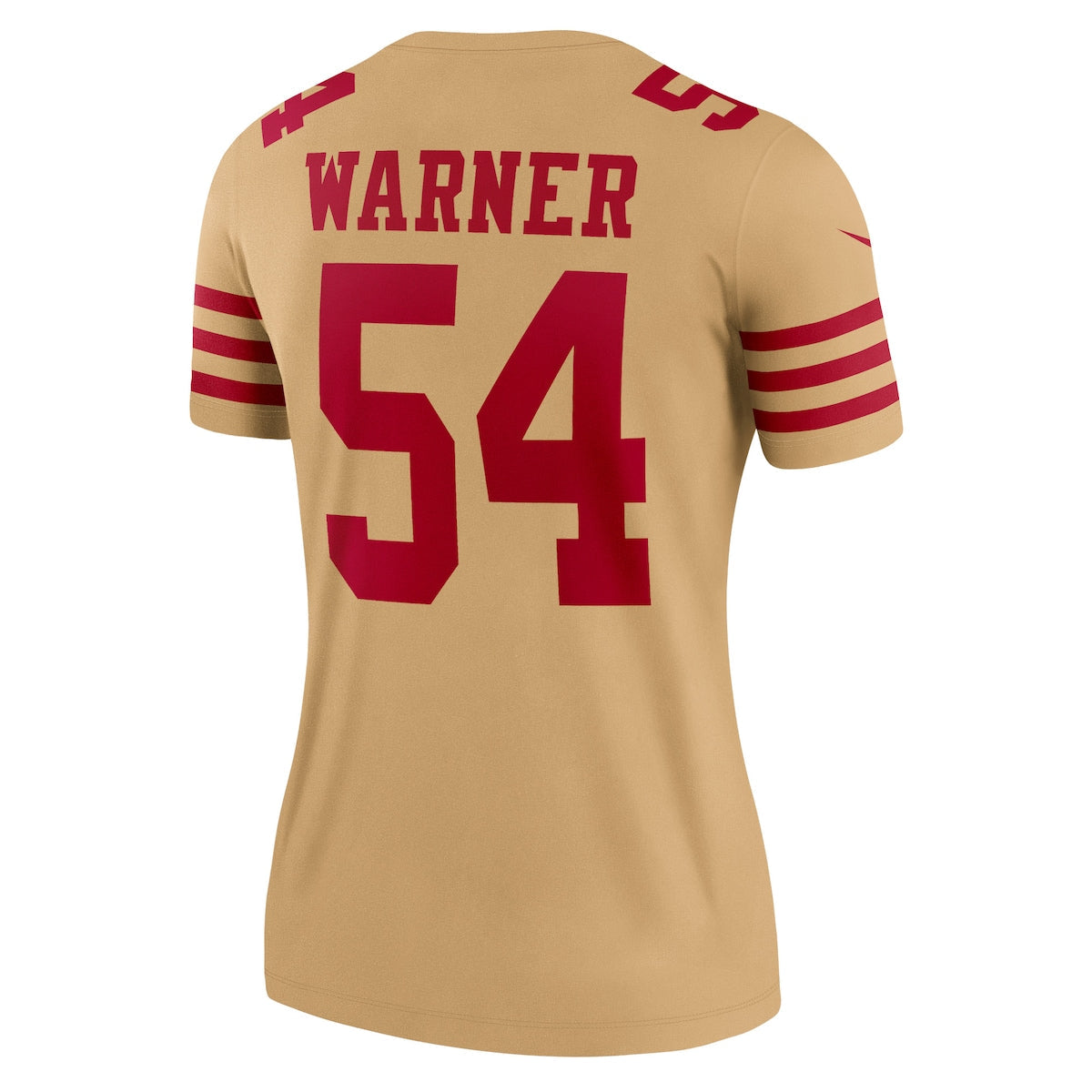 Women's Fred Warner Nike 49ers Inverted Legend Jersey - Gold
