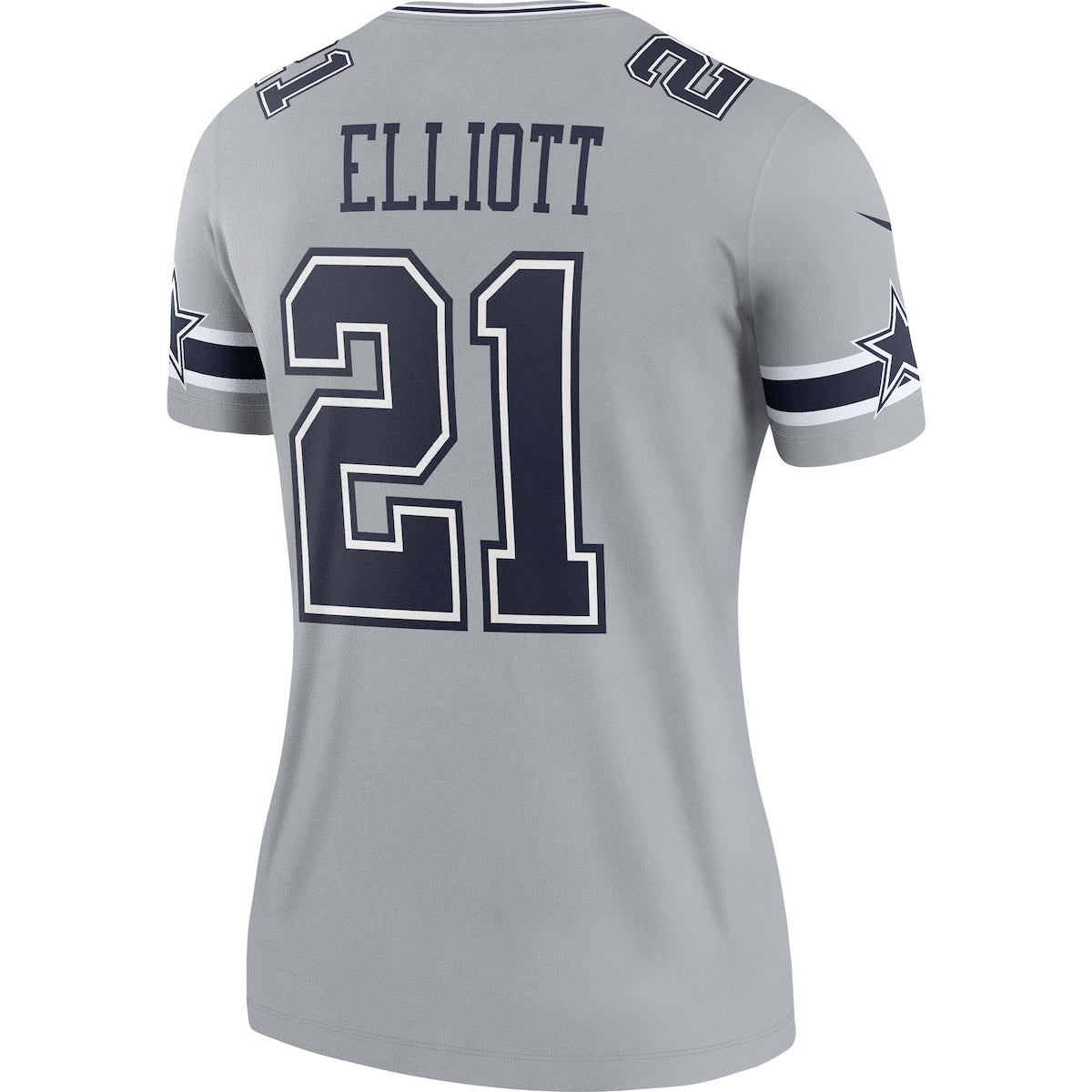 Women's Ezekiel Elliott Nike Cowboys Inverted Legend Jersey - Grey
