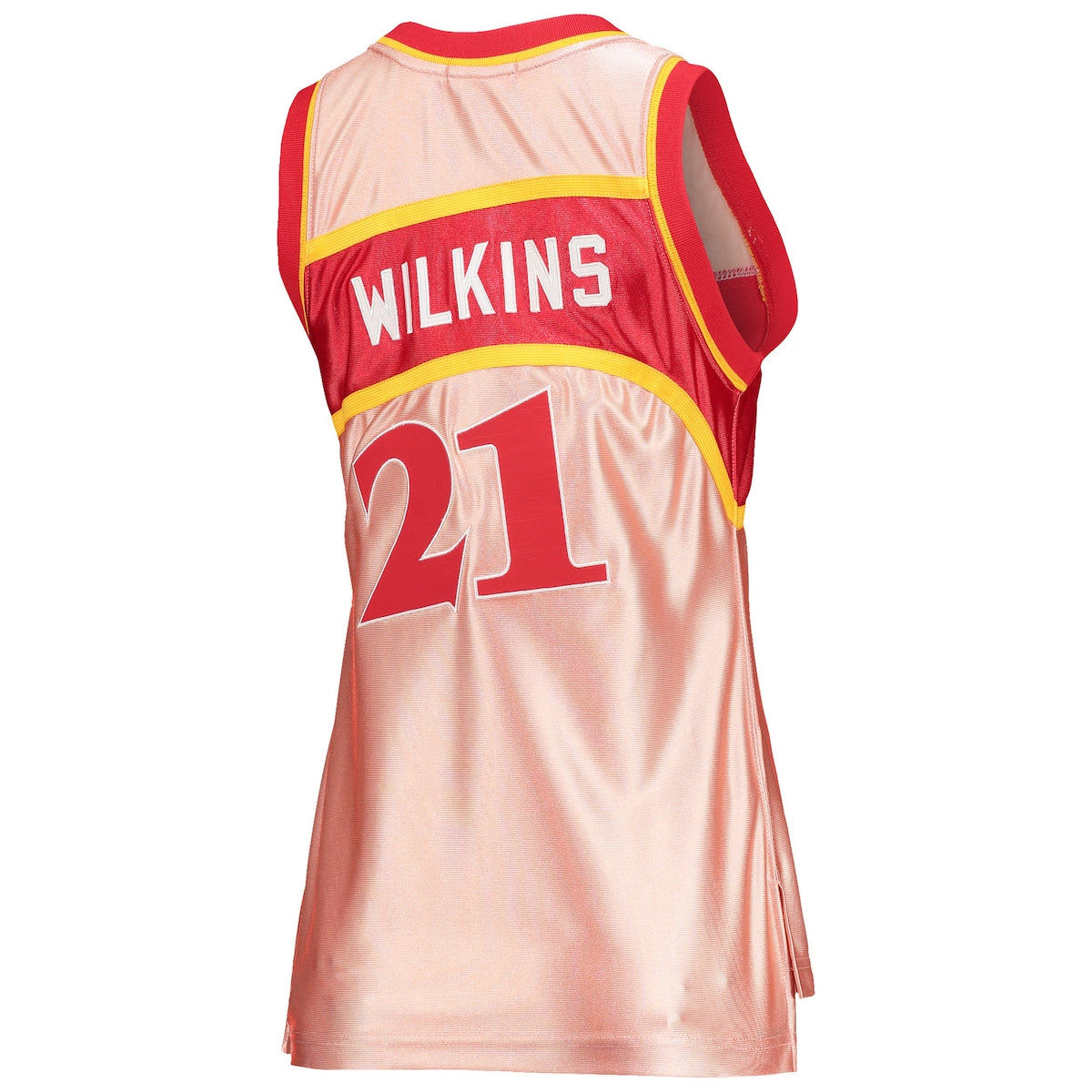 Women's Dominique Wilkins Mitchell & Ness Hawks 75th Anniversary Rose 1986 Swingman Jersey - Pink