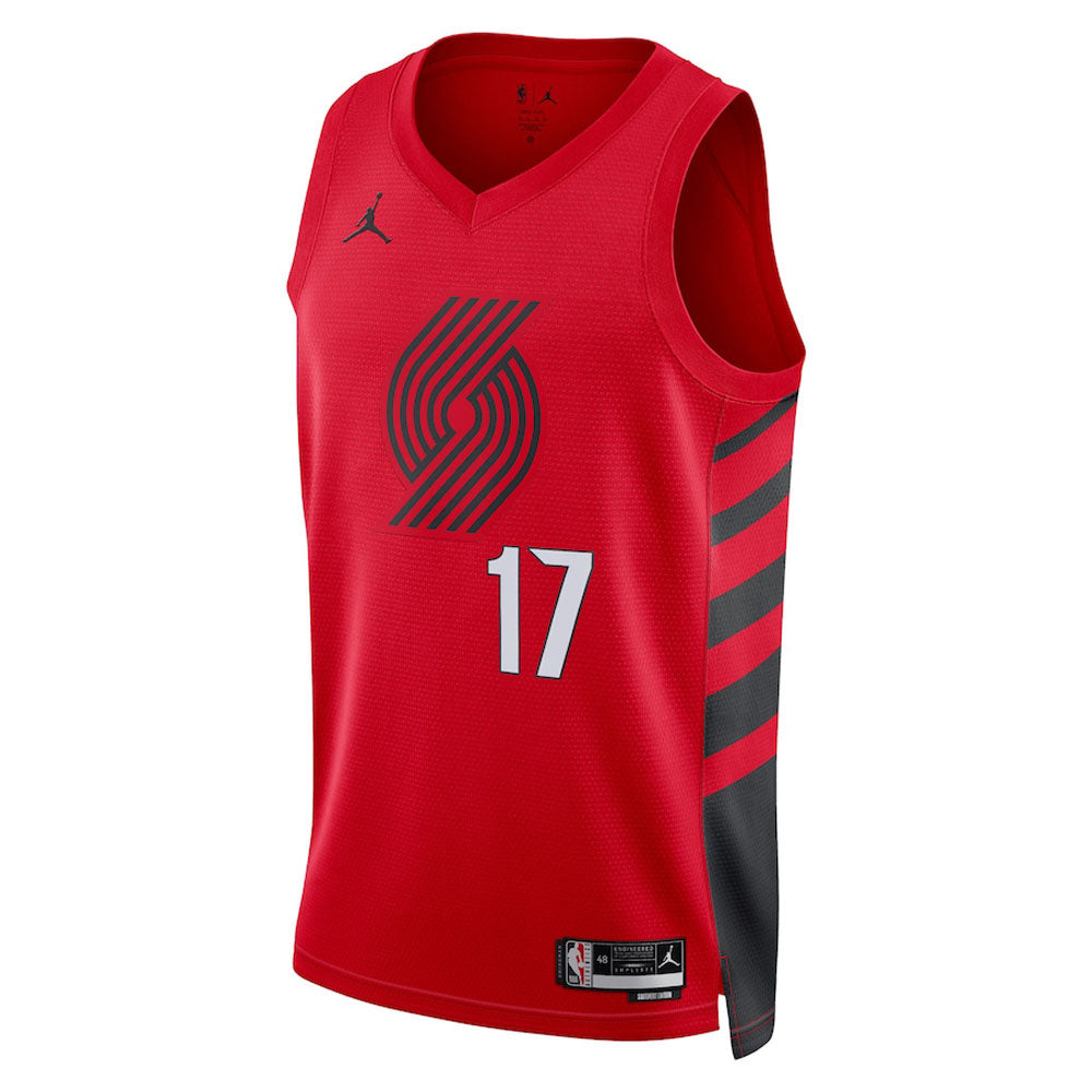 Men's Portland Trail Blazers Shaedon Sharpe Statement Edition Jersey - Red