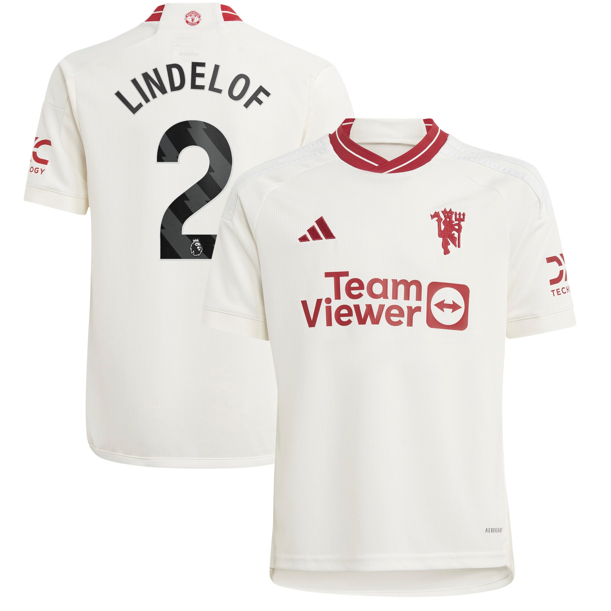 Victor Lindelof Manchester United adidas Youth 2023/24 Third Replica Player Jersey - White