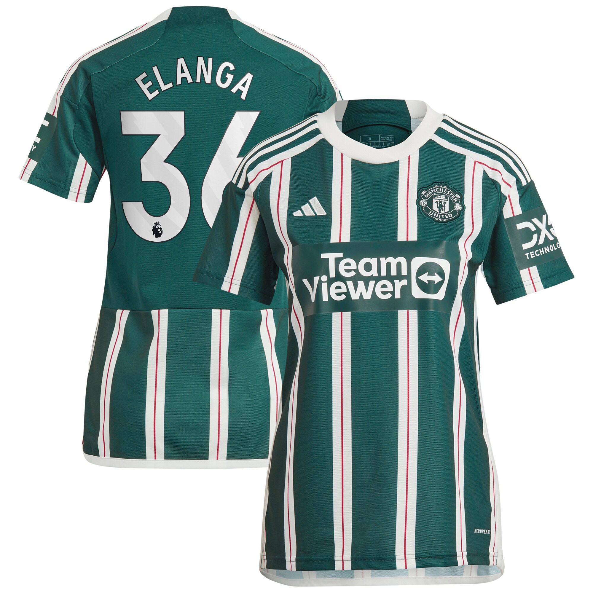 Anthony Elanga Manchester United adidas Women's 2023/24 Away Replica Player Jersey - Green