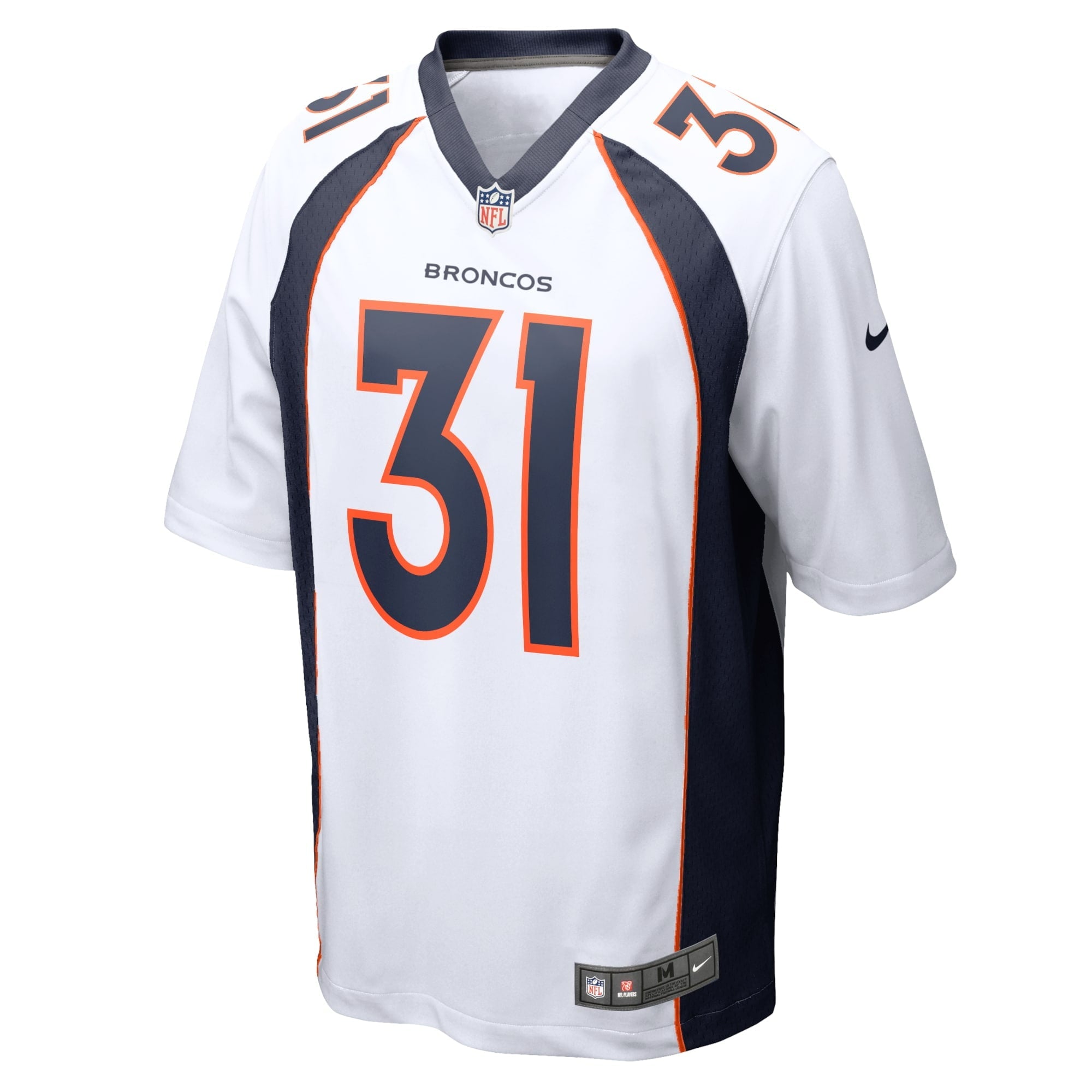 Men's Nike Justin Simmons White Denver Broncos Game Jersey