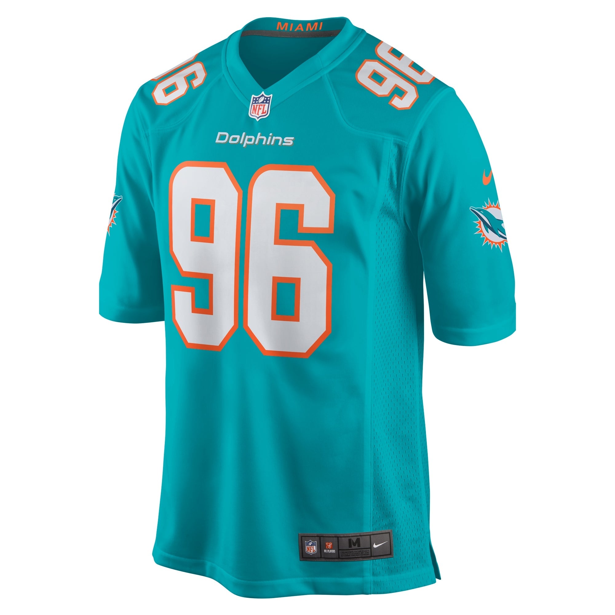 Men's Nike Justin Zimmer Aqua Miami Dolphins Home Game Player Jersey