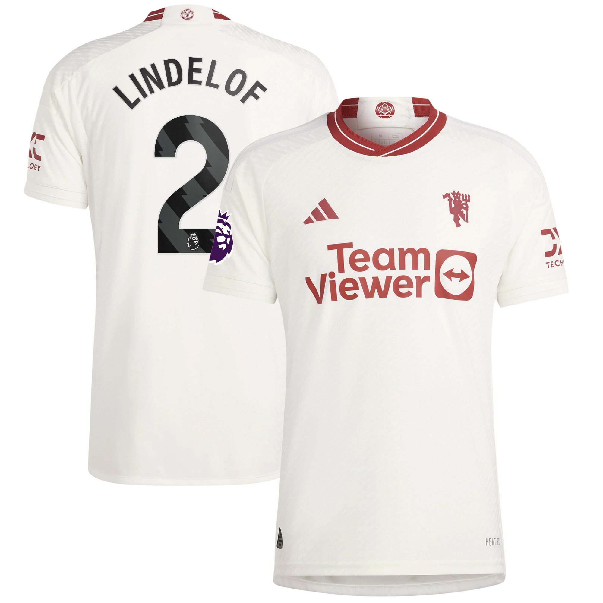 Victor Lindelof Manchester United adidas 2023/24 Third Authentic Player Jersey - White