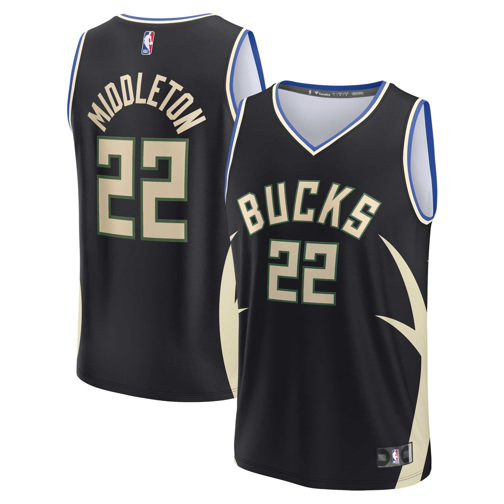 Khris Middleton Milwaukee Bucks Fanatics Branded Fast Break Replica Player Jersey - Statement Edition - Black