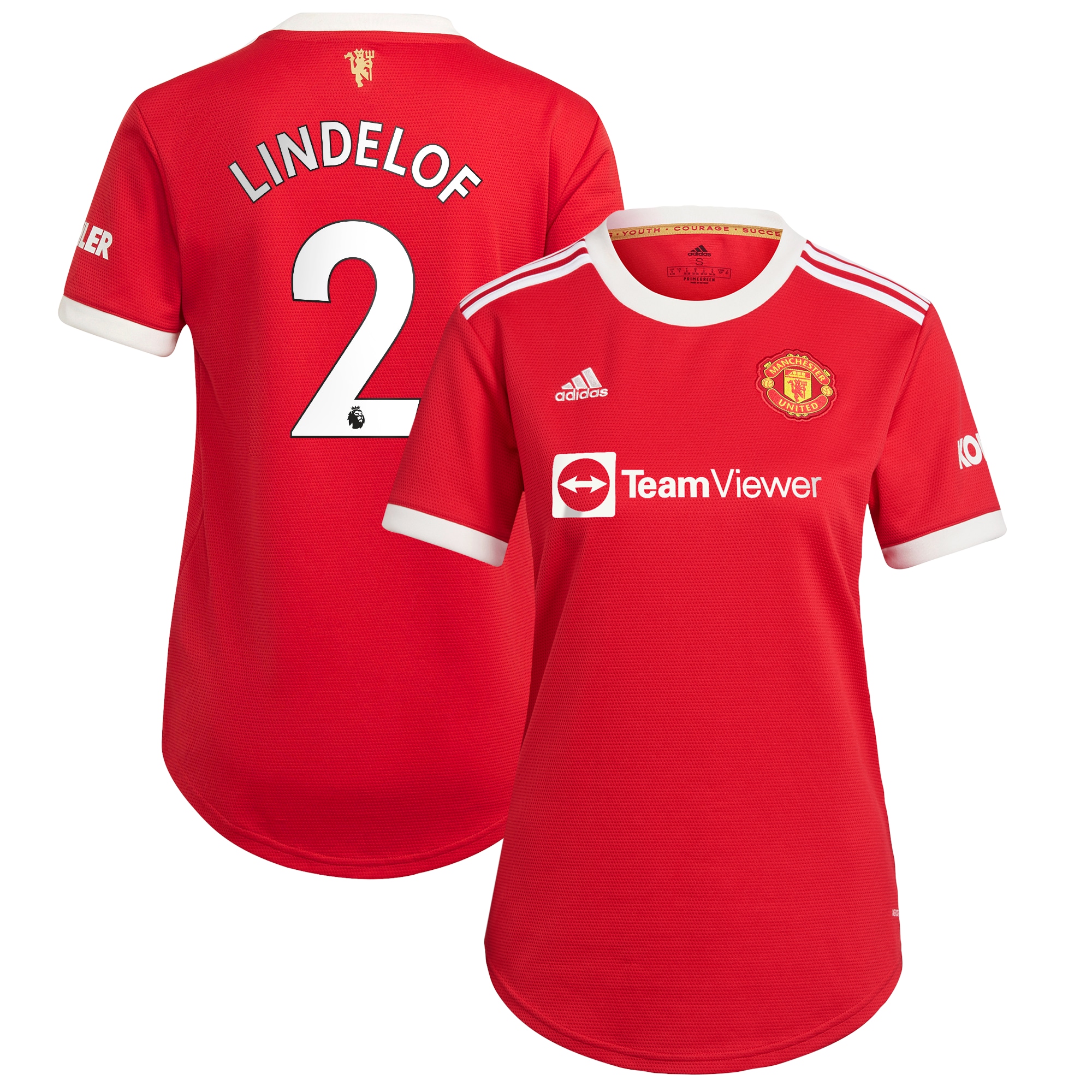 Victor Lindelof Manchester United adidas Women's 2021/22 Home Replica Player Jersey - Red