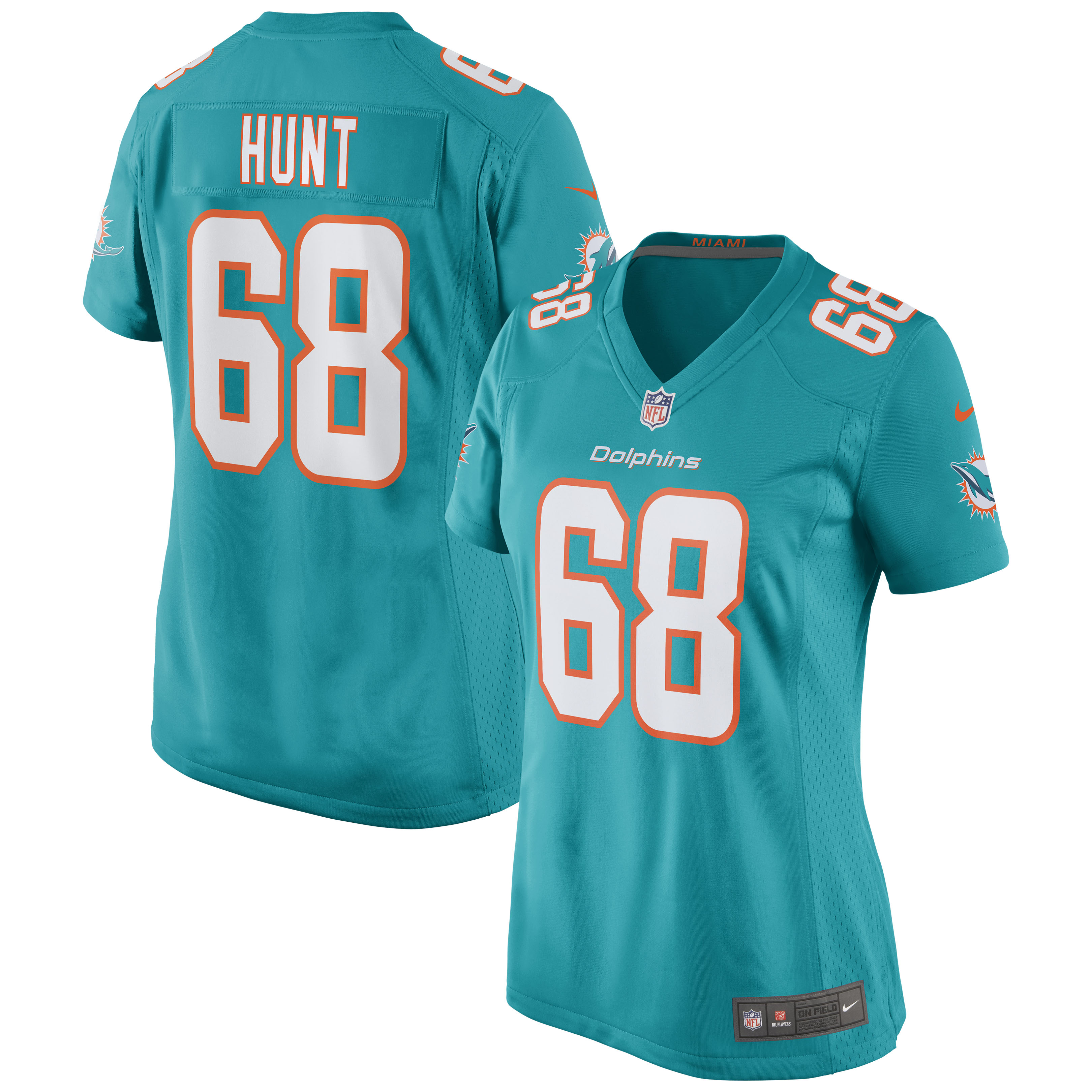Robert Hunt Miami Dolphins Nike Women's Game Jersey - Aqua
