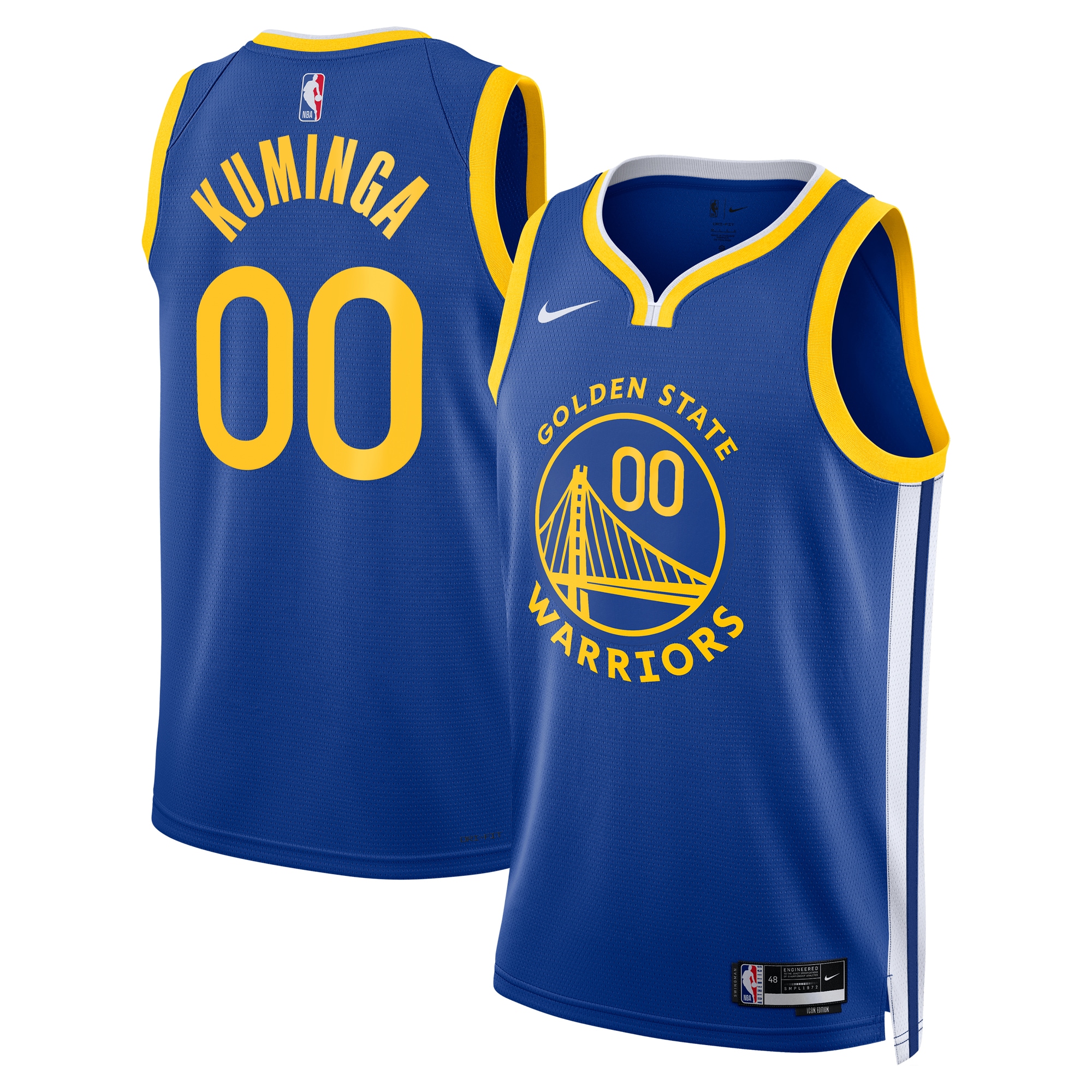 Jonathan Kuminga Golden State Warriors Nike Unisex Swingman Badge Player Jersey - Icon Edition - Royal