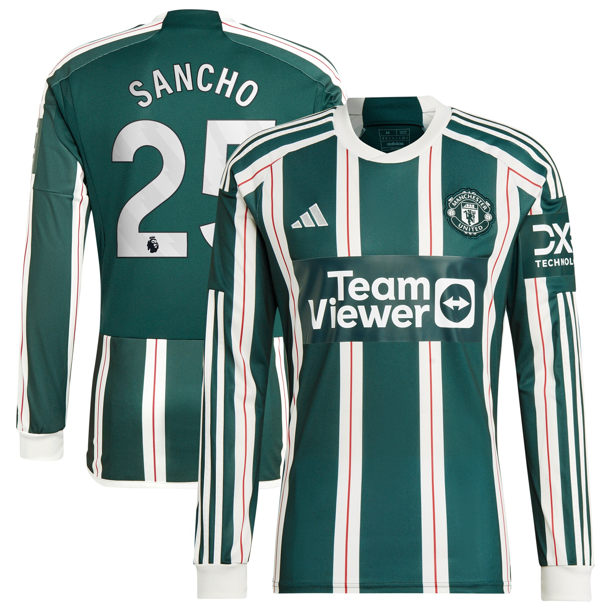 Jadon Sancho Manchester United adidas 2023/24 Away Long Sleeve Replica Player Jersey - Green