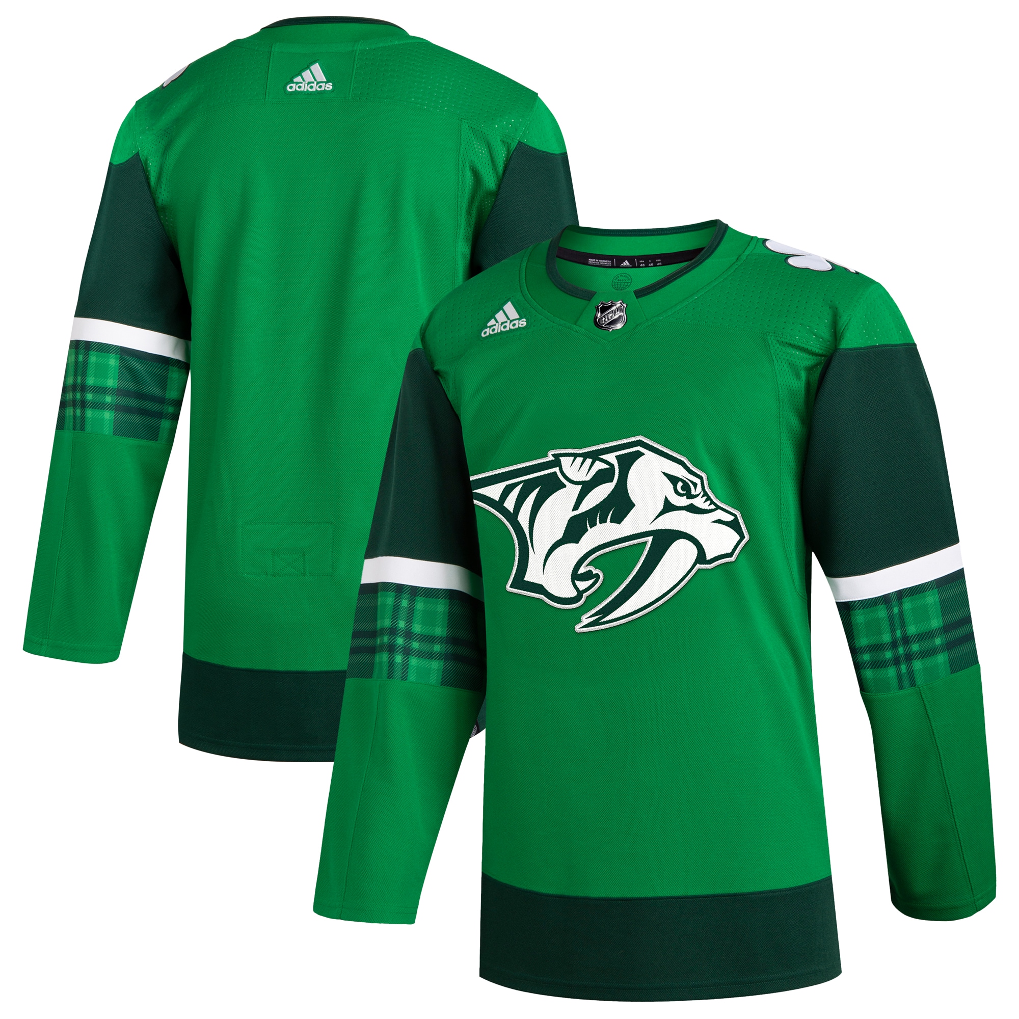 Nashville Predators adidas 2023 St. Patrick's Day Primegreen Authentic Jersey - Kelly Green