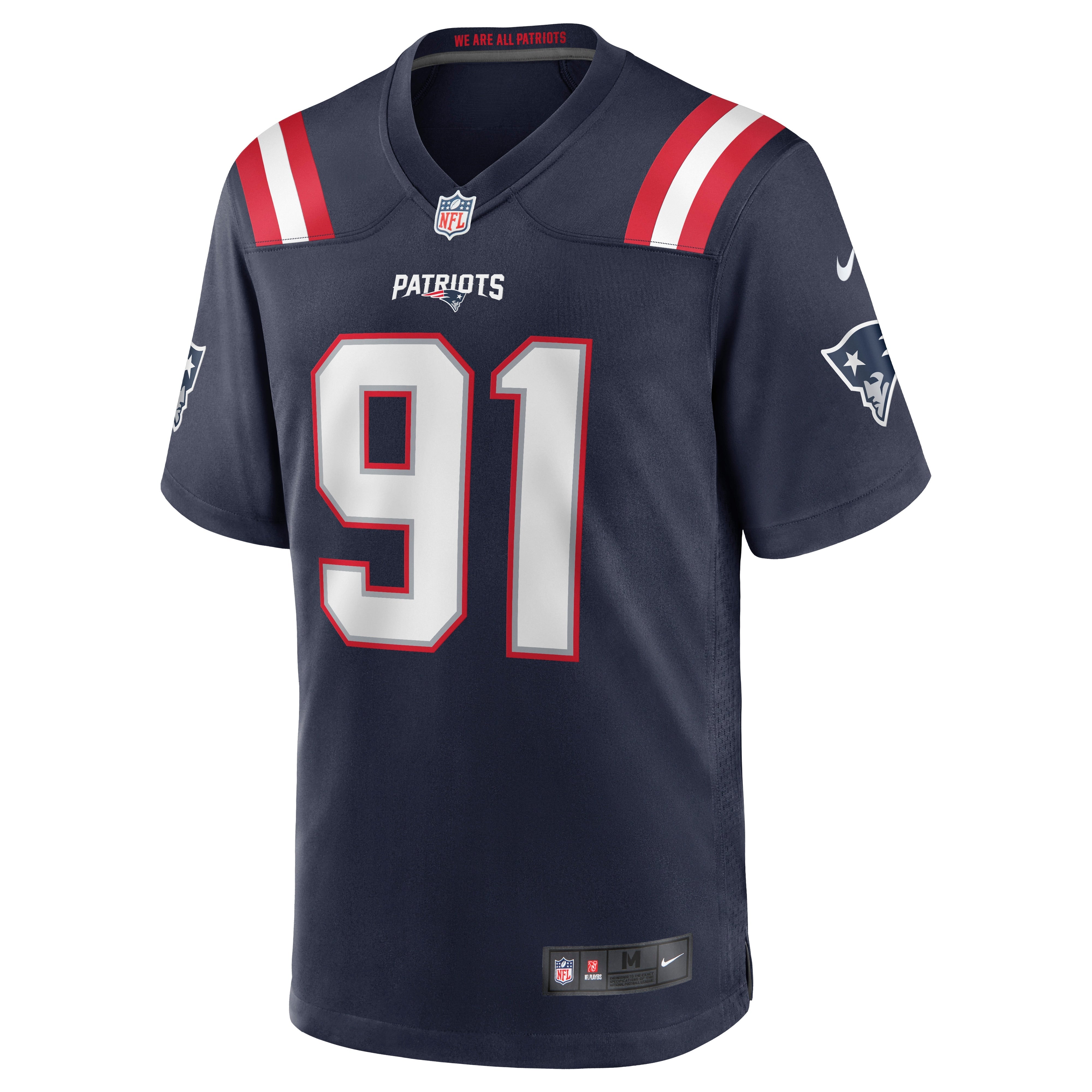 Men's Nike Deatrich Wise Jr. Navy New England Patriots Game Jersey