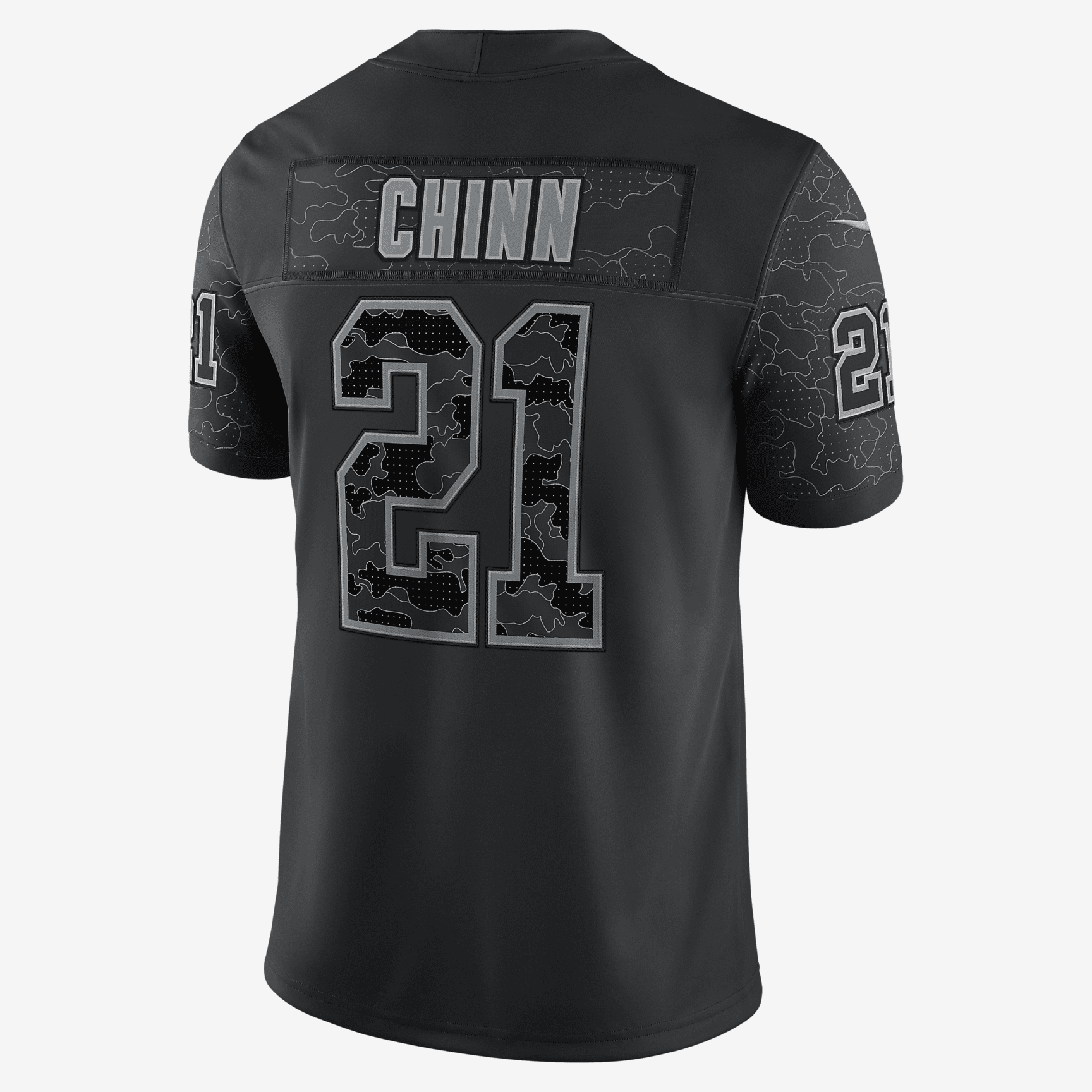 NFL Carolina Panthers RFLCTV (Jeremy Chinn) Men's Fashion Football Jersey - Black